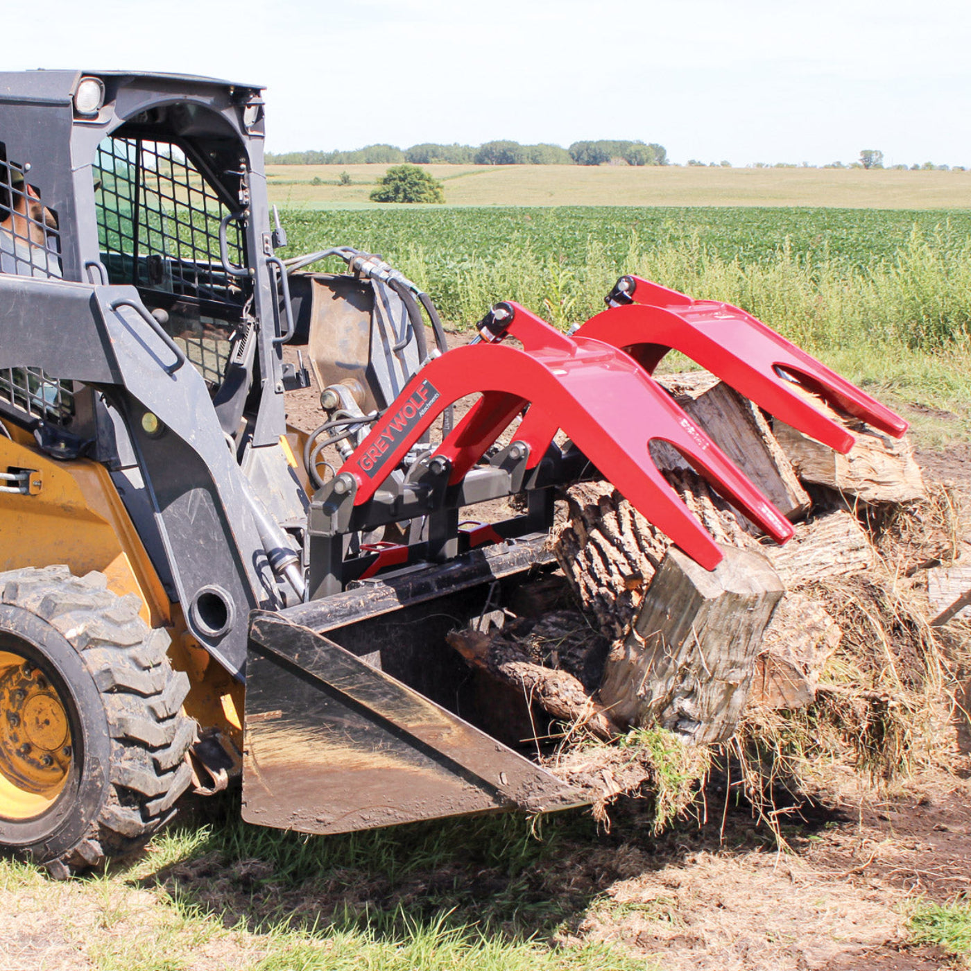 Grey Wolf Skid Steer Double Quick Attach Grapple - (1066)