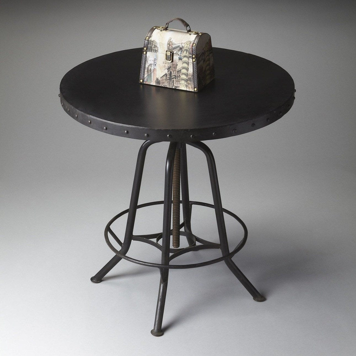 Butler Specialty Company EngleWood Round 29""W Metal Hall/Pub Table, Black - 1200025