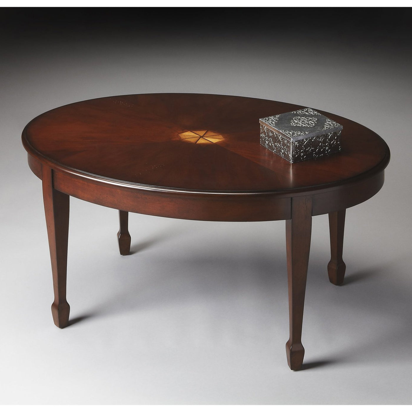 Butler Specialty Company Clayton Oval Wood Coffee Table, Dark Brown - 1234024