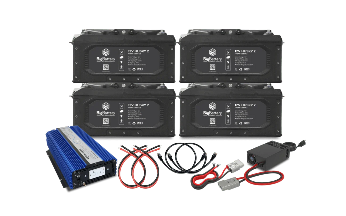 Aims Power 12V 4X HUSKY 2 Power Kit – AIMS Inverter Charger (2000W | 20.48kWh) - K0746