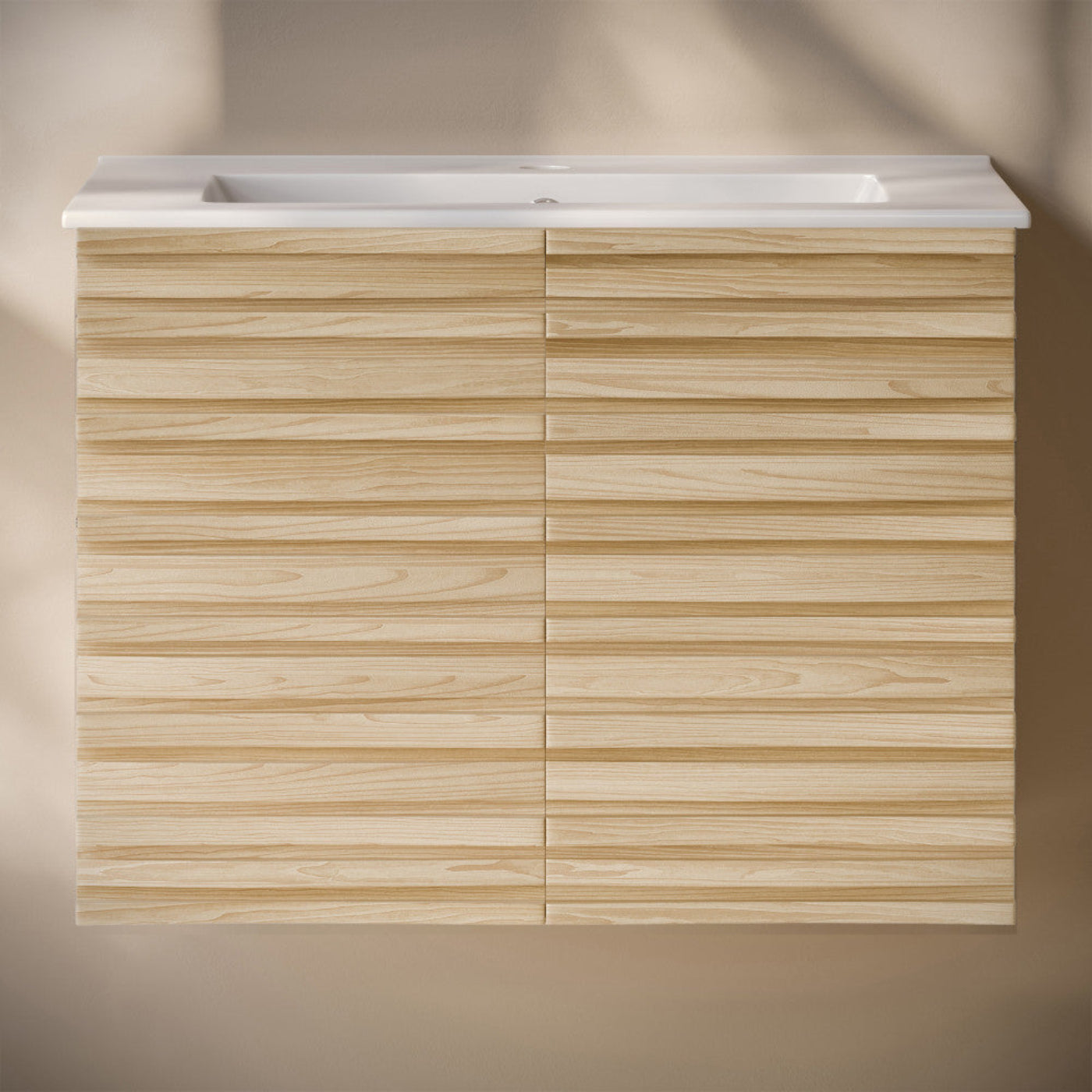 Swiss Madison Cascade 30" Wall-Mounted Bathroom Vanity in Natural Oak with Sink Top - SM-BV8624NO