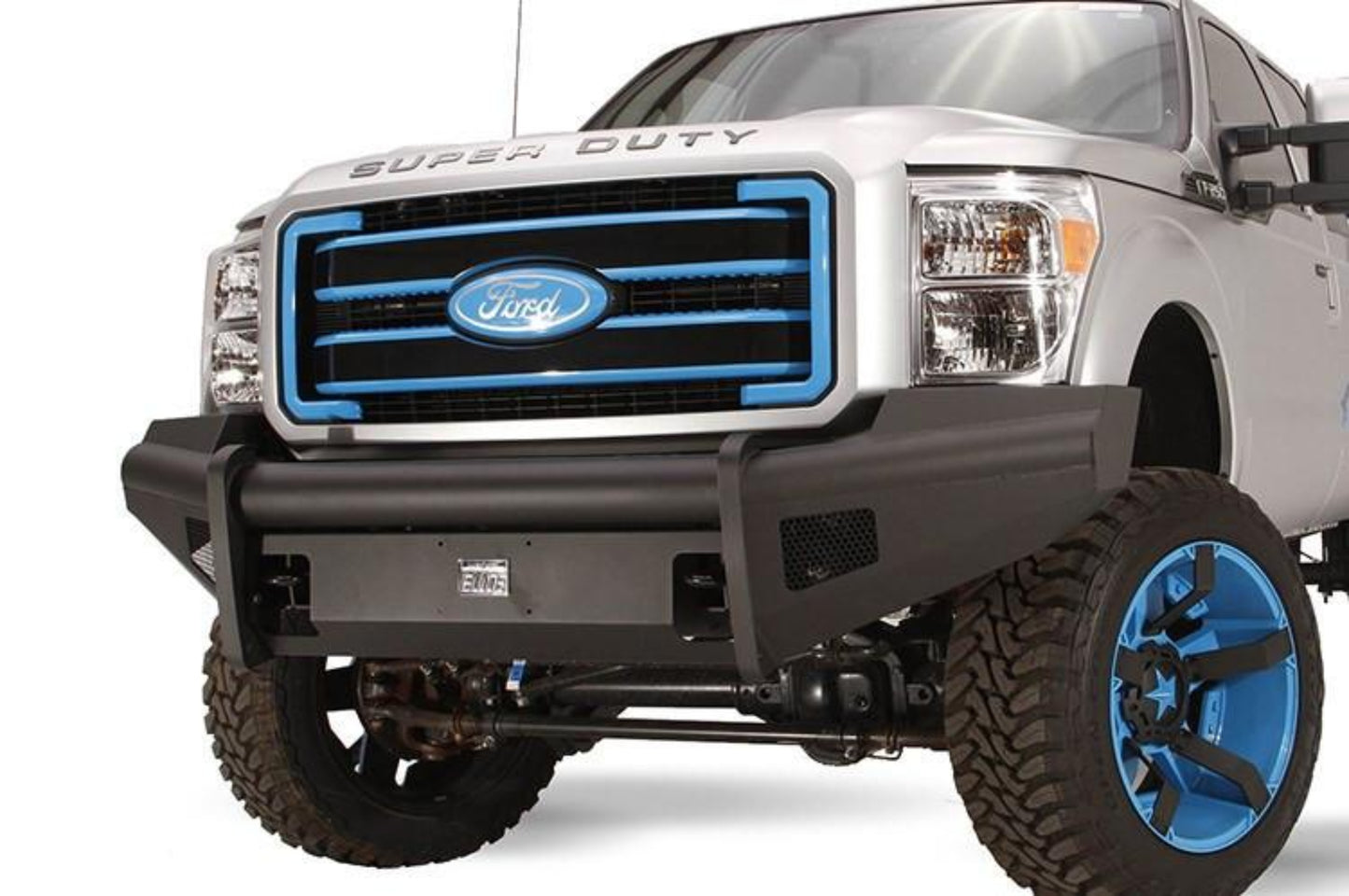 Fab Fours FS11-Q2561-1 Ford F450/F550 Superduty 2011-2016 Black Steel Elite Front Bumper No Guard with Tow Hooks