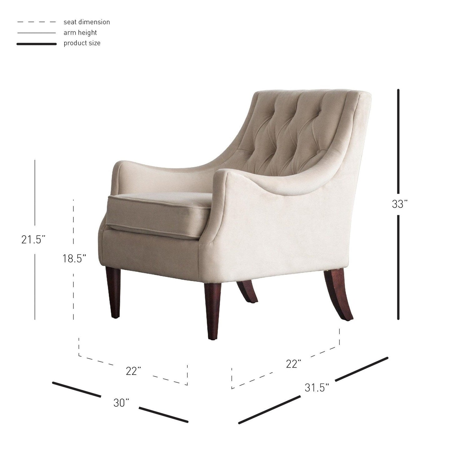 New Pacific Direct Marlene Velvet Fabric Tufted Accent Chair 1900121-346