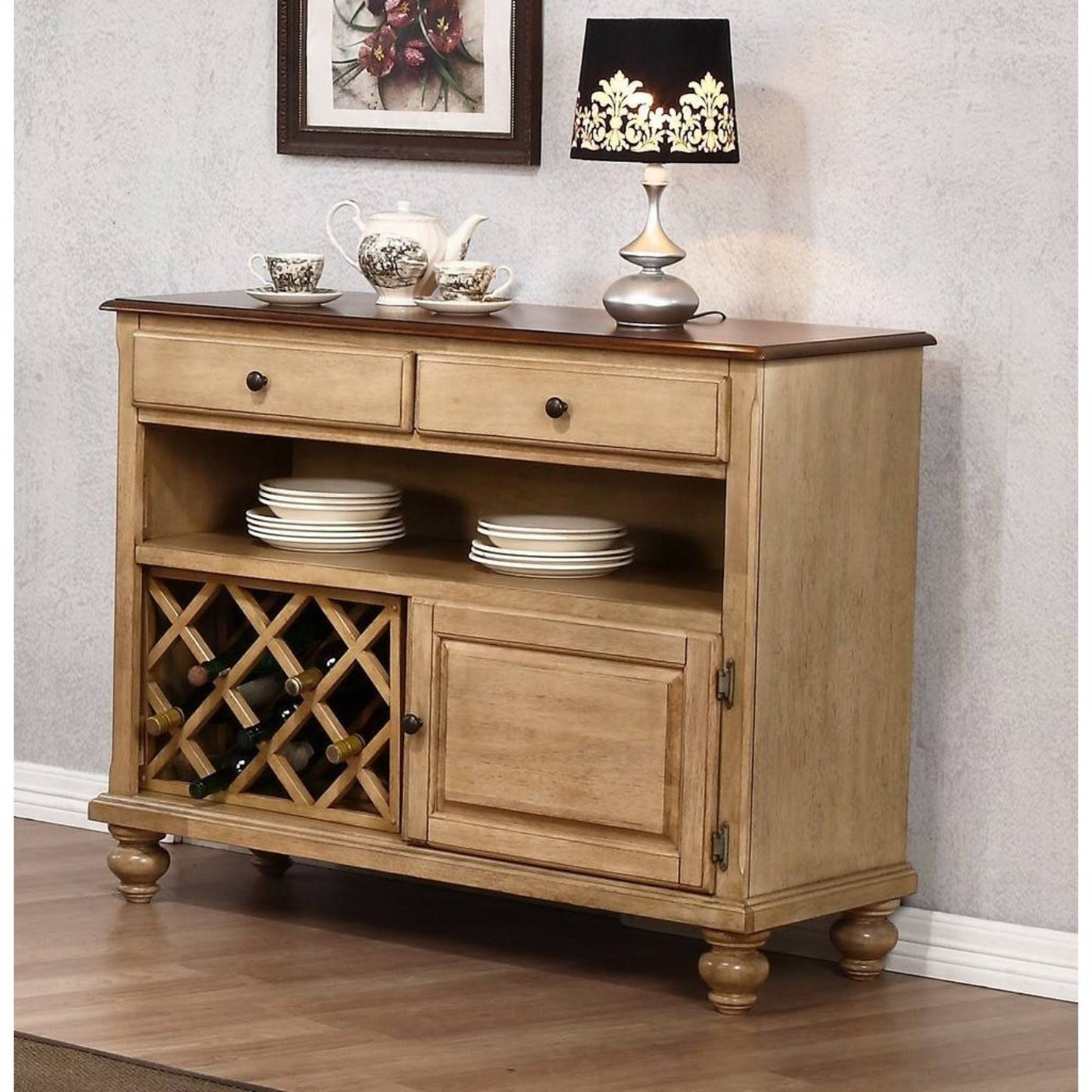 Sunset Trading Brook Buffet Server | Wine Storage - DLU-BR-SER-PW
