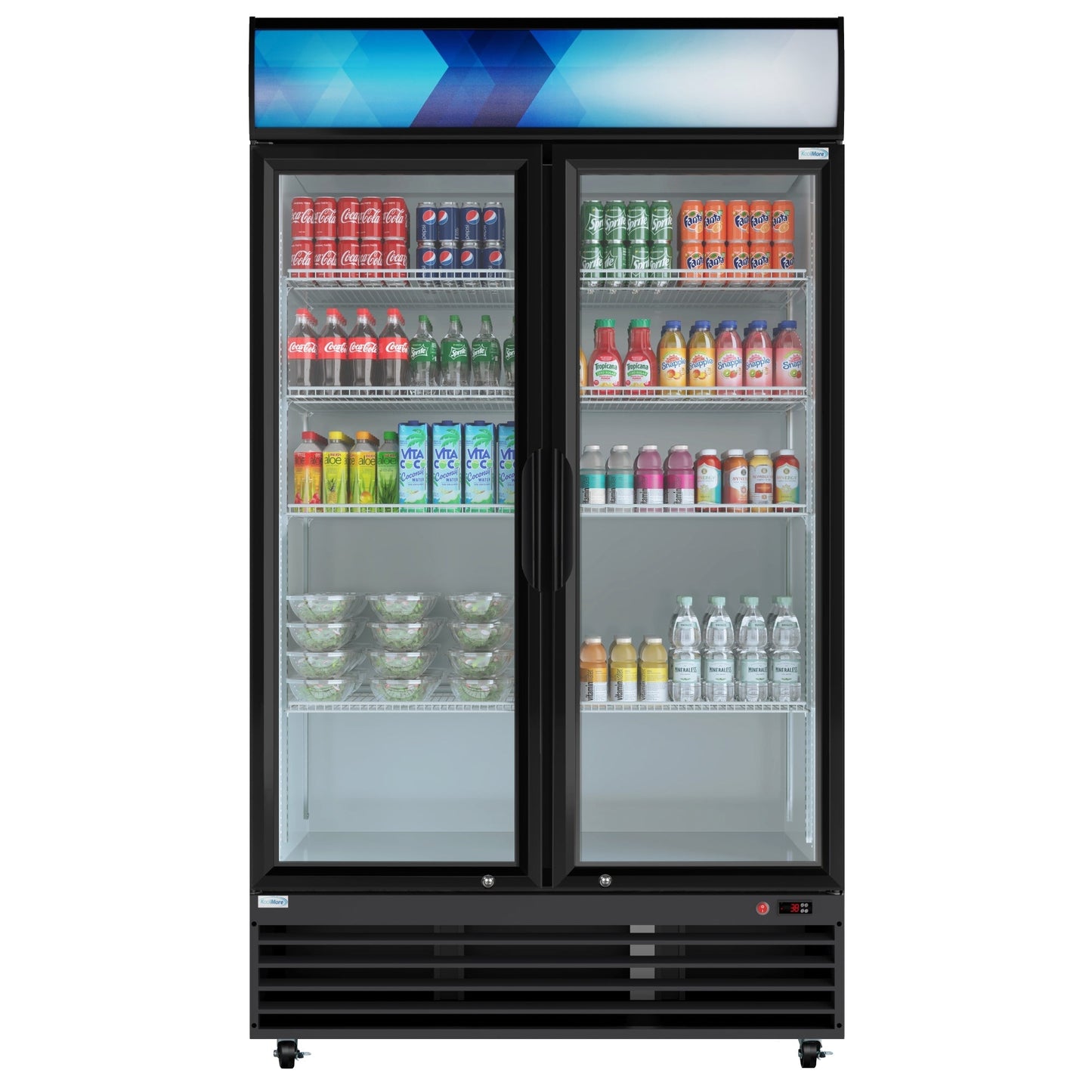 KOOLMORE MDR2GD35C 45 in. Two Glass Door Merchandiser Refrigerator - 35 Cu. Ft. (MDR-2GD-35C)