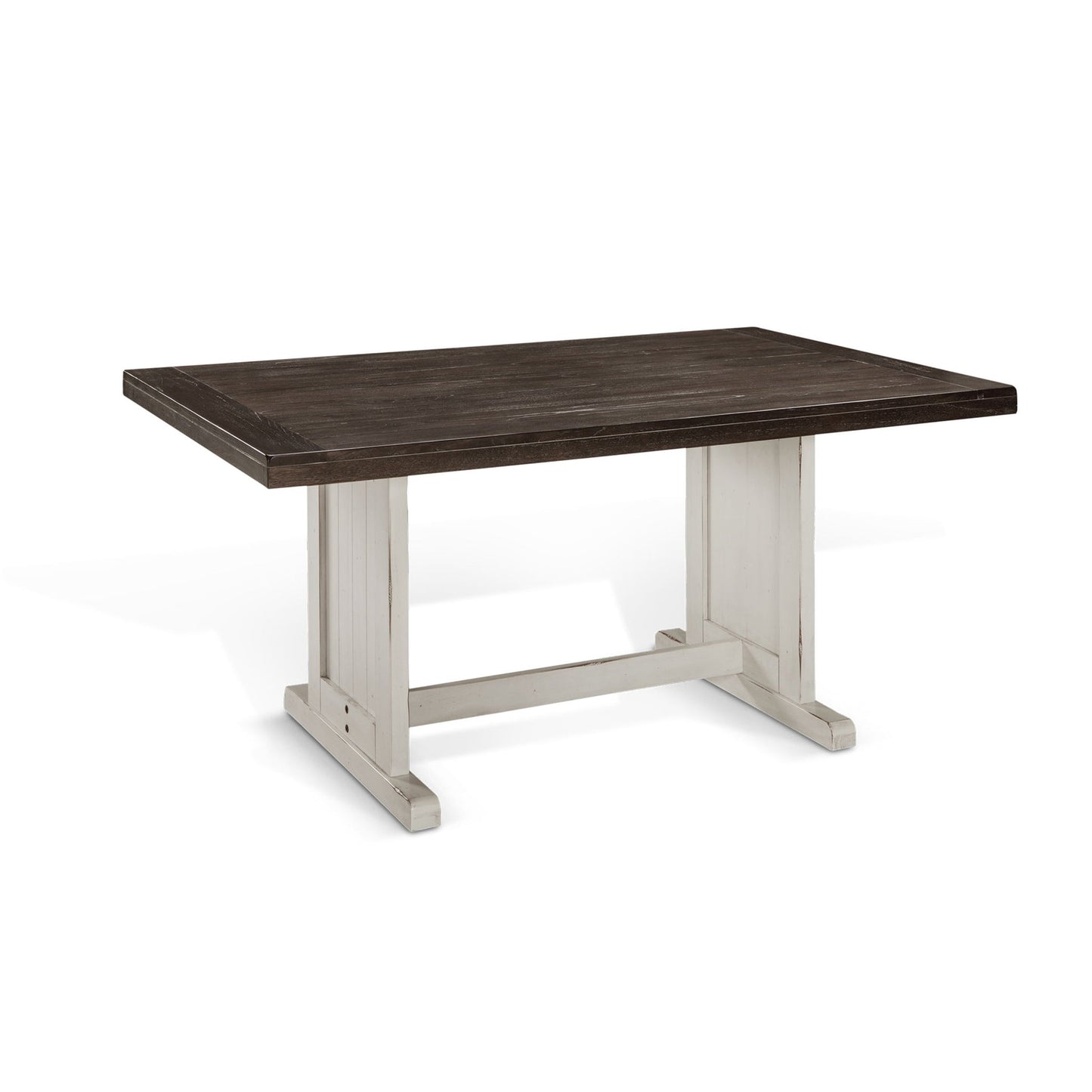 Sunny Designs Carriage House - Rectangular Wood Dining Table - Cottage White / Europen Dark - 0113EC-T