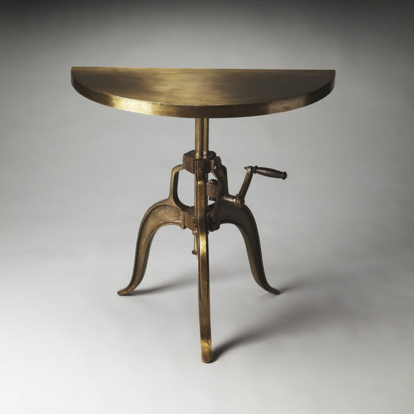 Butler Specialty Company Garrison Industrial Chic Demilune Console Table, Gold - 3128025