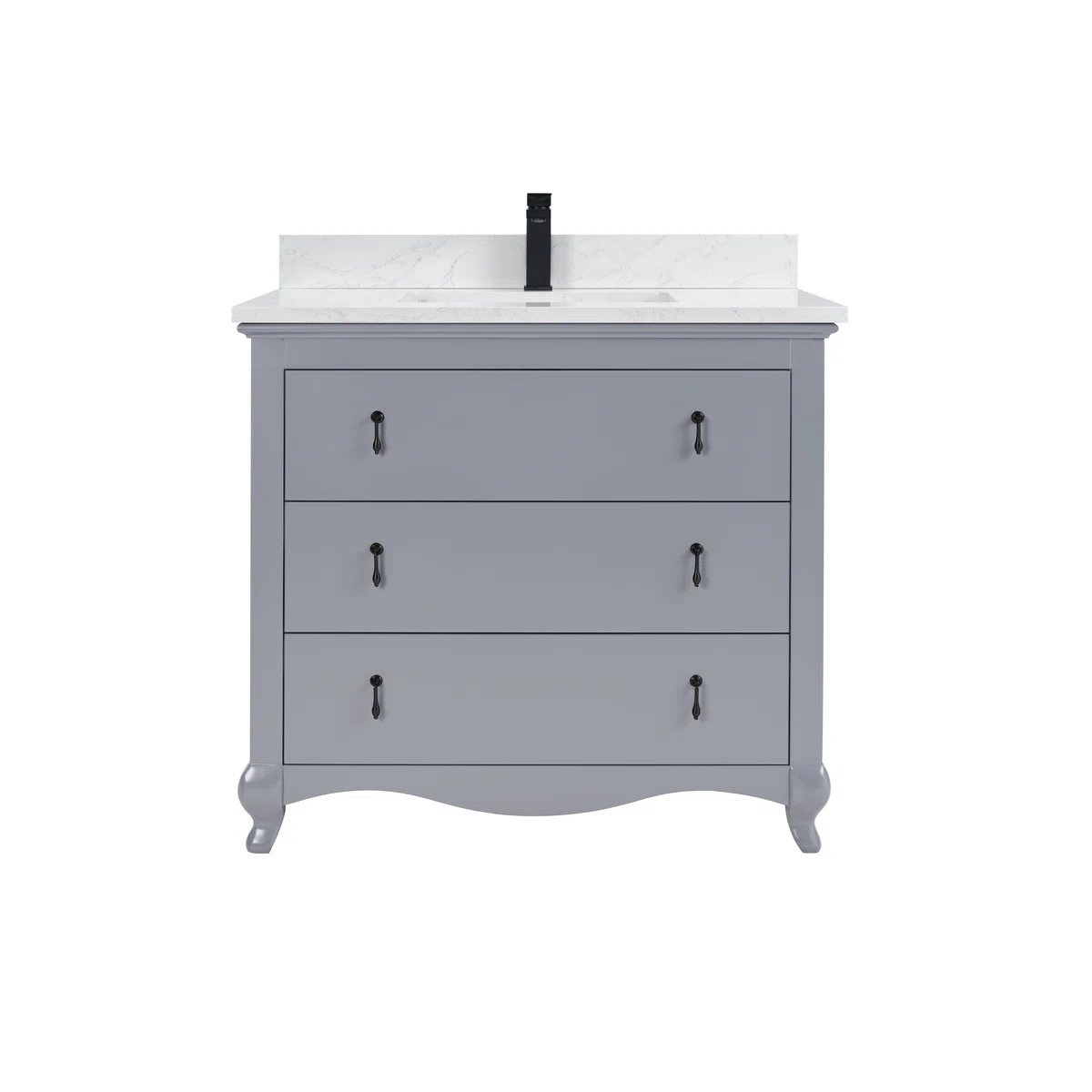 36" Cadet Finish Solid Wood Sink Vanity With 1' Artificial Stone Top