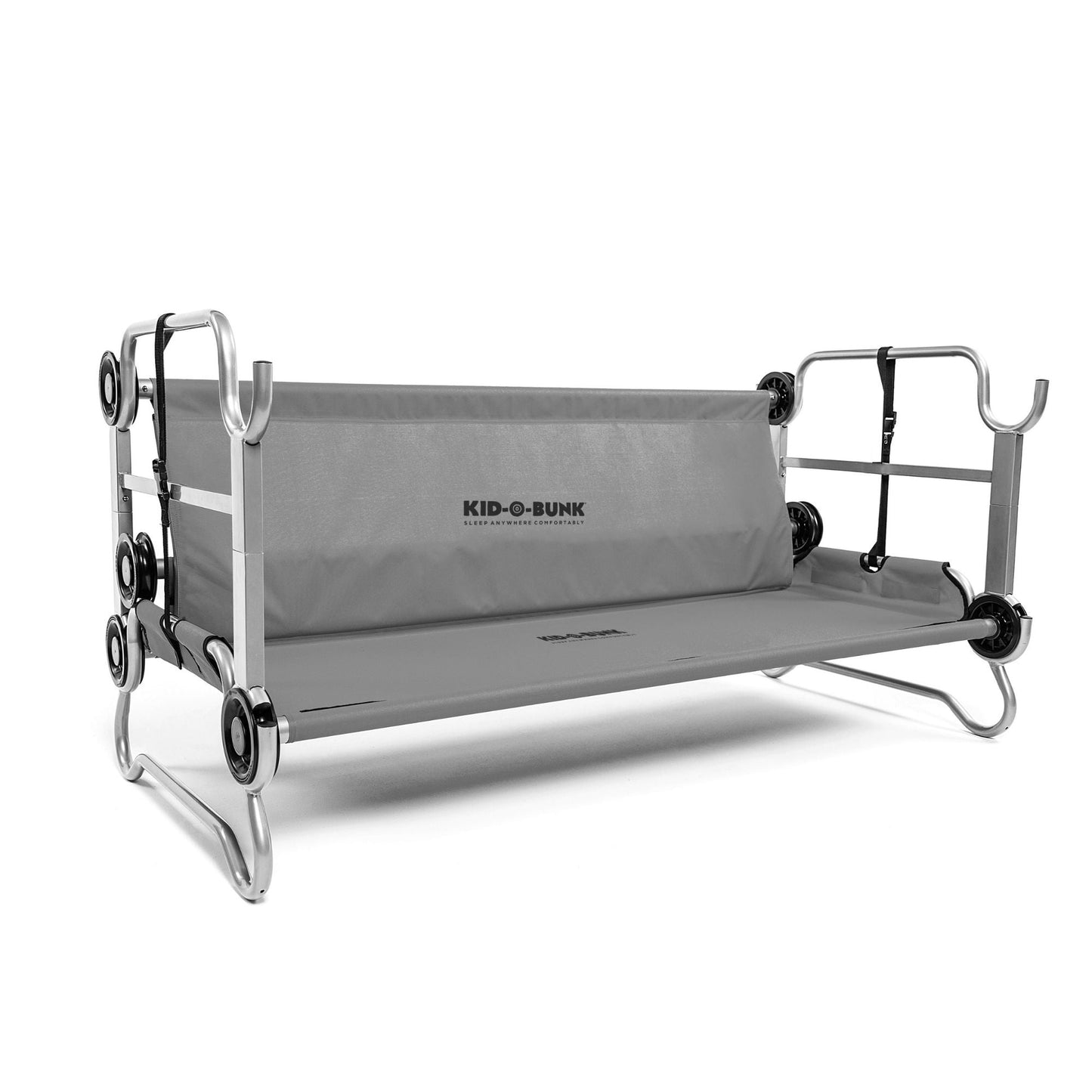 Disc-O-Bed Youth Double Cot Kid-O-Bunk, Storage Organizers & Carry Bag, Grey - 413460