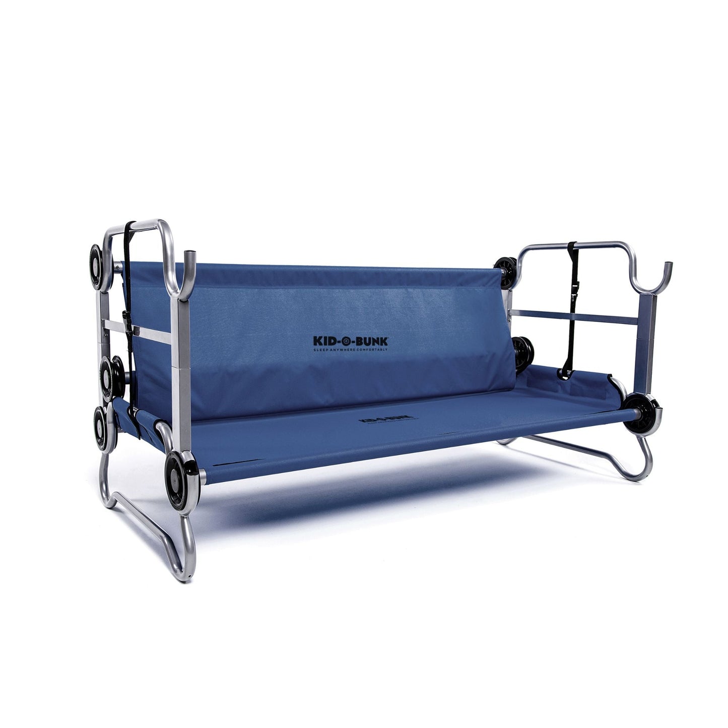 Disc-O-Bed Youth Double Cot Kid-O-Bunk w/ 200 Pound Capacity & Carry Bags, Navy - 413463