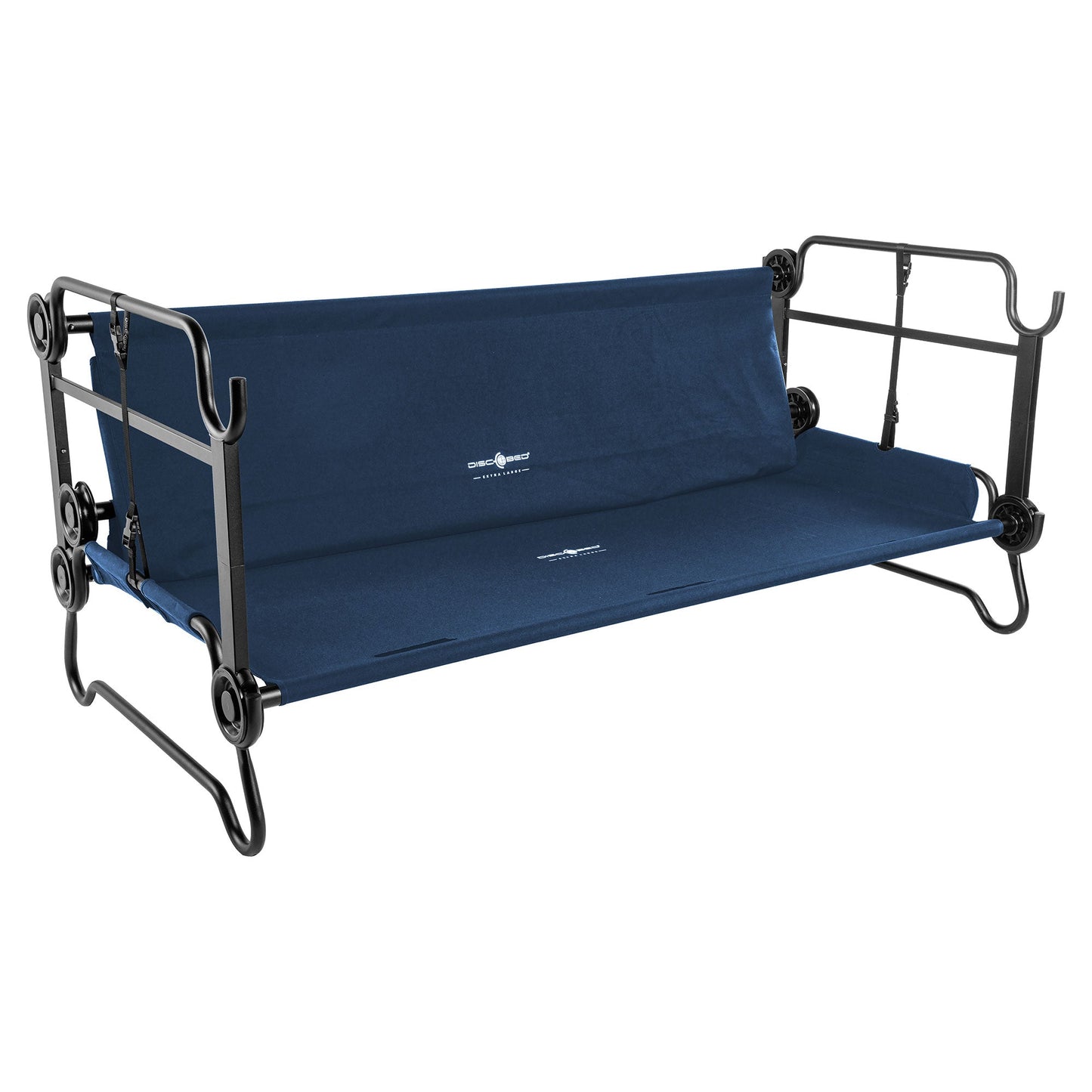 Disc-O-Bed Extra Large Outdoor Convertible 2 Person Portable Camping Cots, Navy - 413483