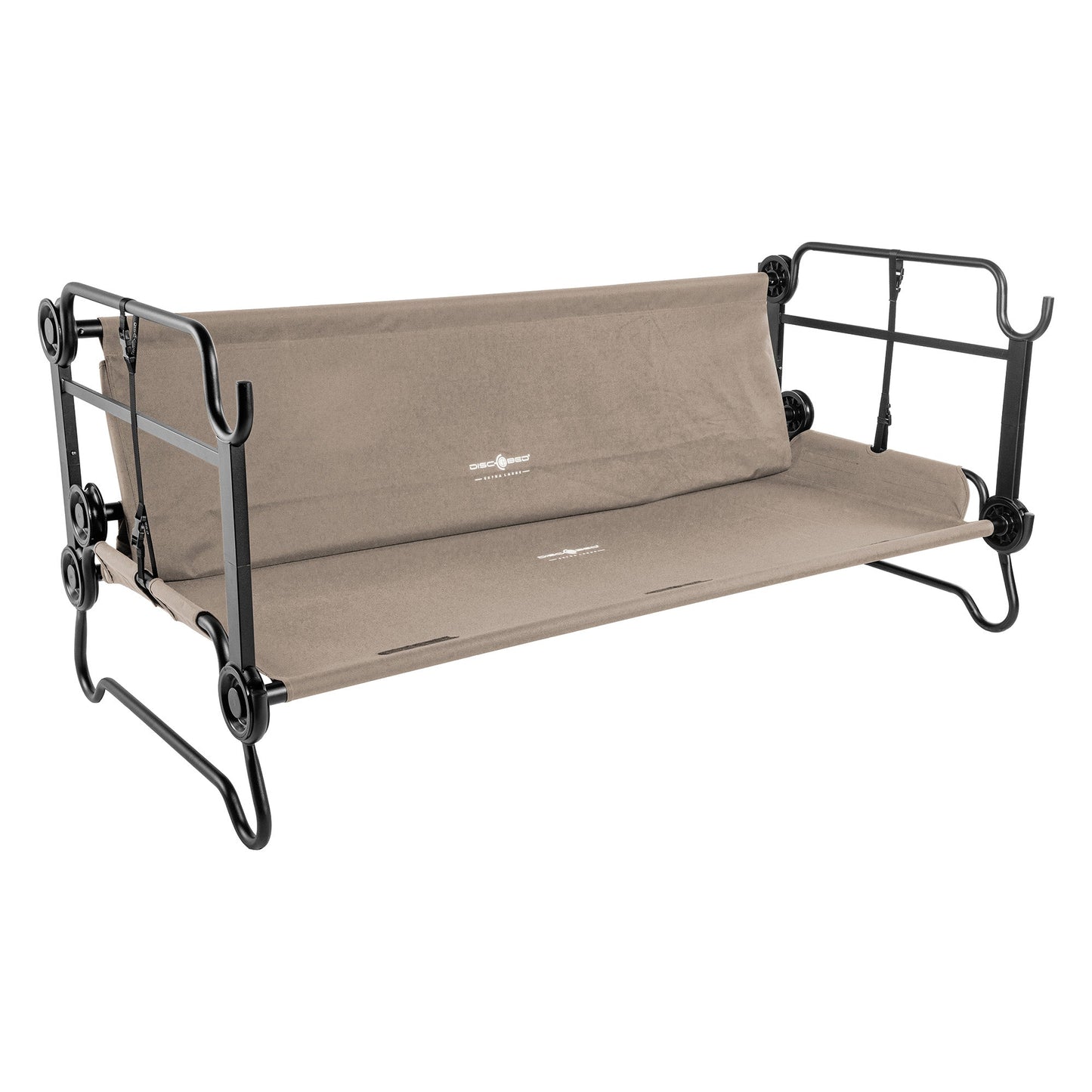 Disc-O-Bed Extra Large Outdoor Convertible 2 Person Portable Camping Cots, Tan - 413484