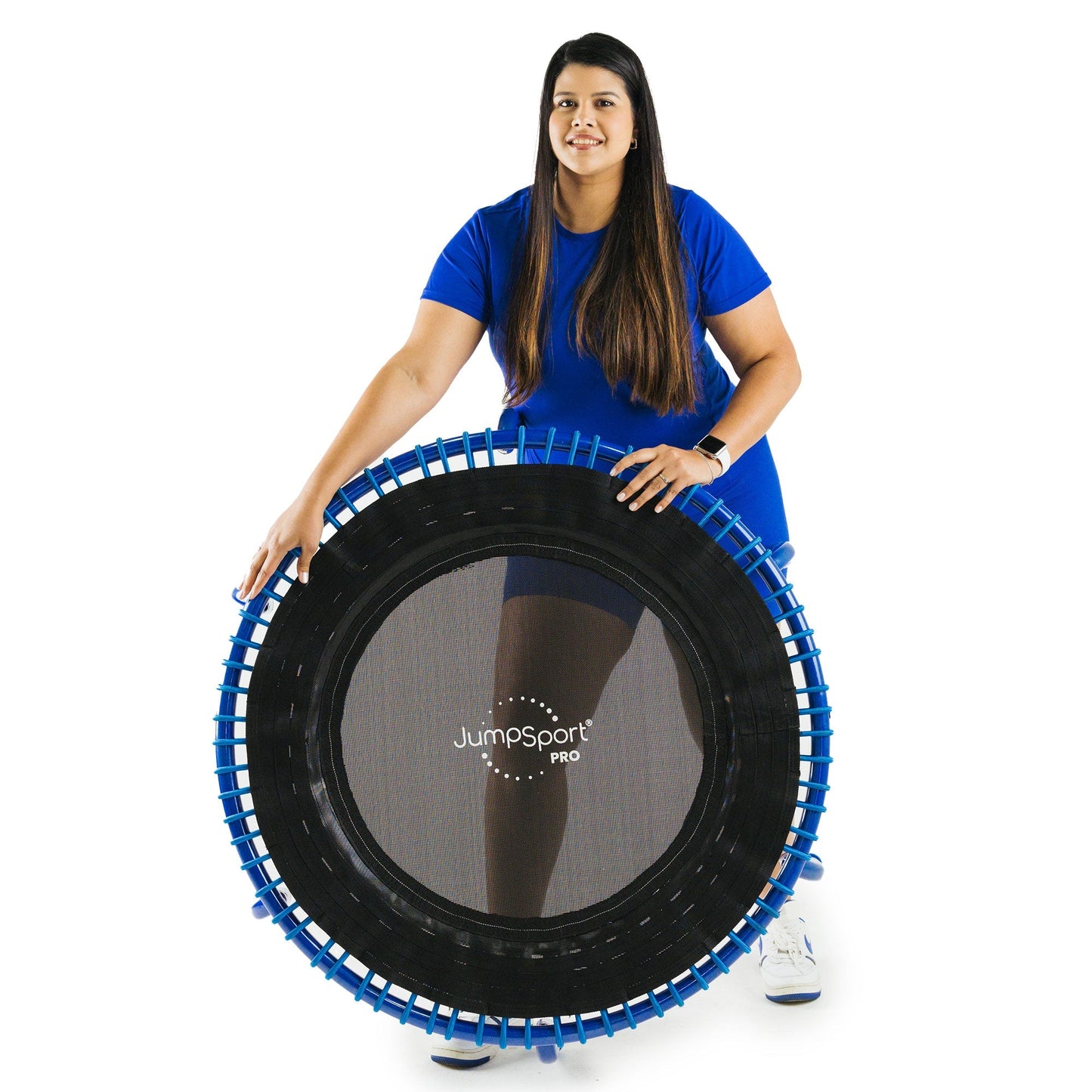 Disc-O-Bed JumpSport 350 PRO Fitness Trampoline, Cardio Workout Equipment, 39 Inch, Blue - 415464