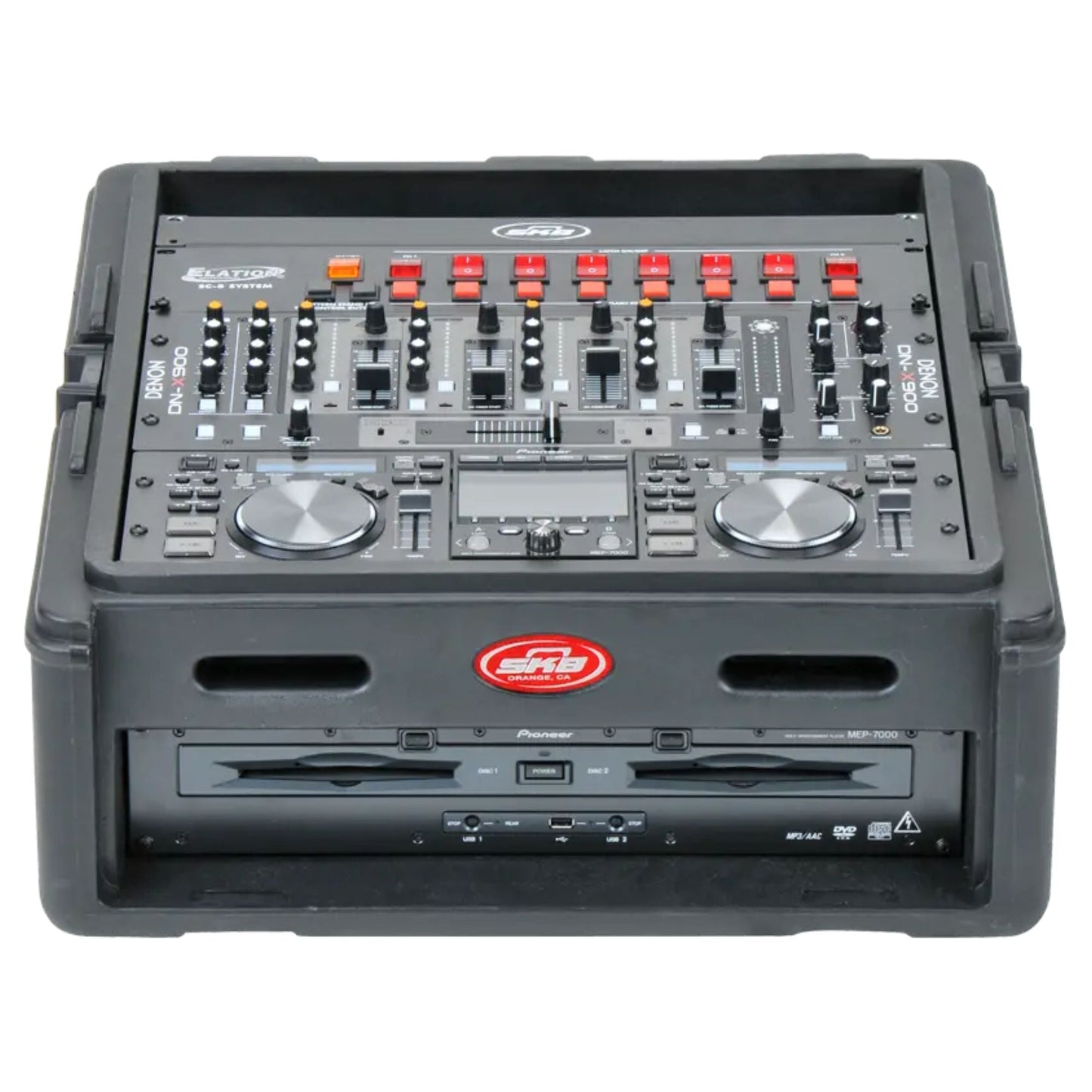 SKB Roto Rack/Mixer Console, 10U Slanted Rackmount on top, 2U Rackmount in Front - 421586