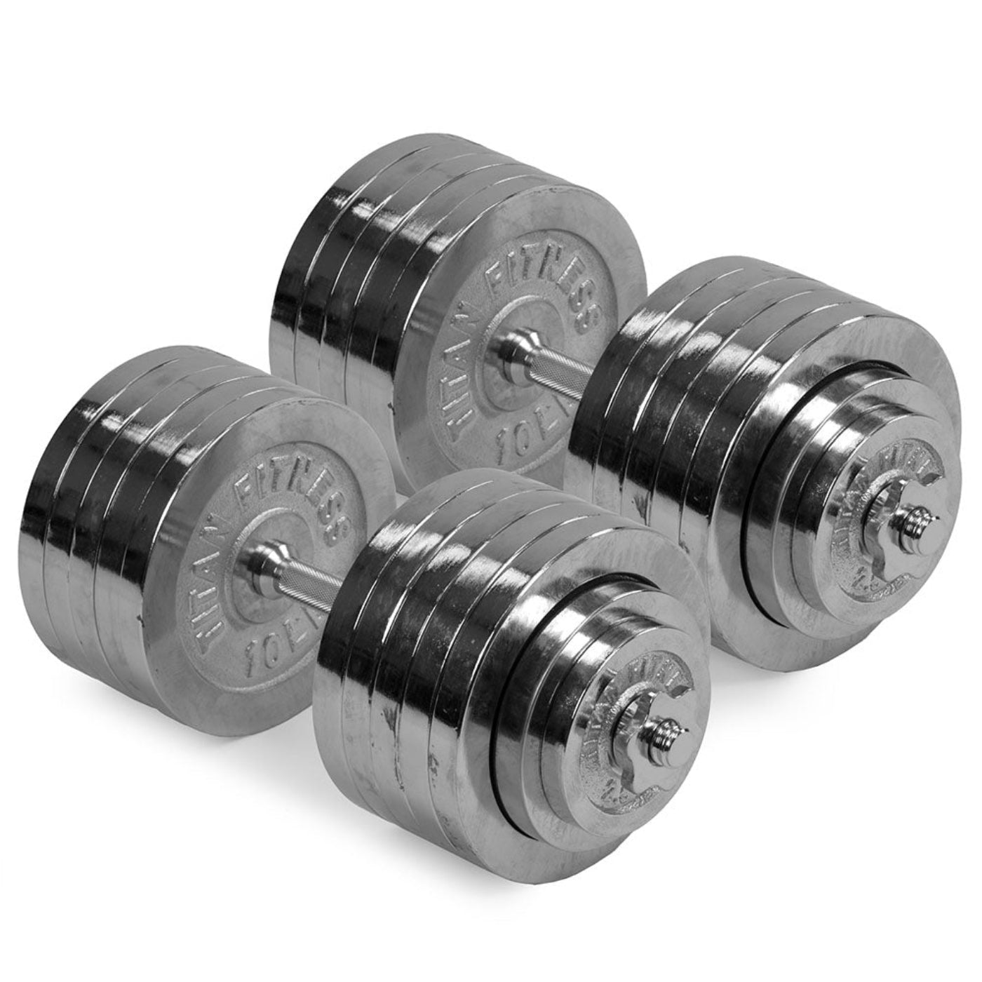 Titan fitness 200 LB Set Adjustable Chrome Dumbbells - 423113