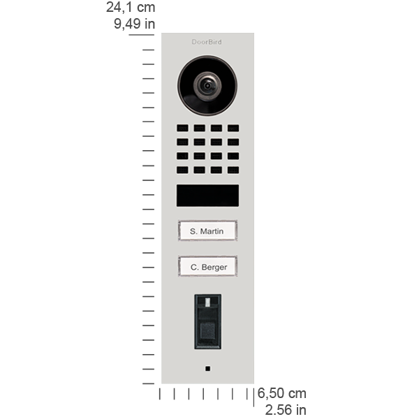 DoorBird D1102FV Fingerprint 50 Surface-Mount IP Video Door Station, 2 Call Button in Traffic White, RAL 9016