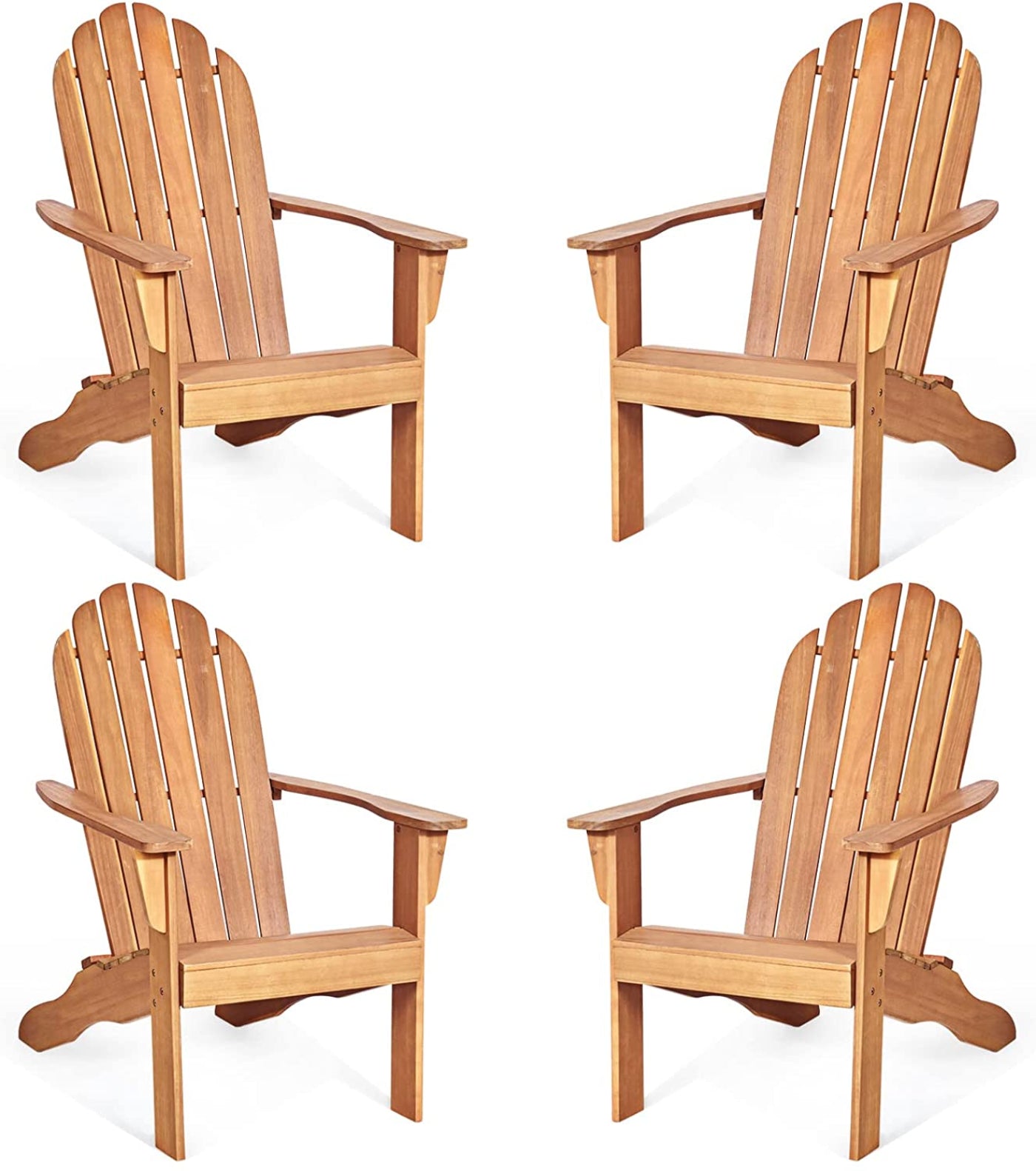 Tangkula Adirondack Chair, for Patio Deck Lawn Backyard, Garden Adirondack Furniture - 4*OP70302GR