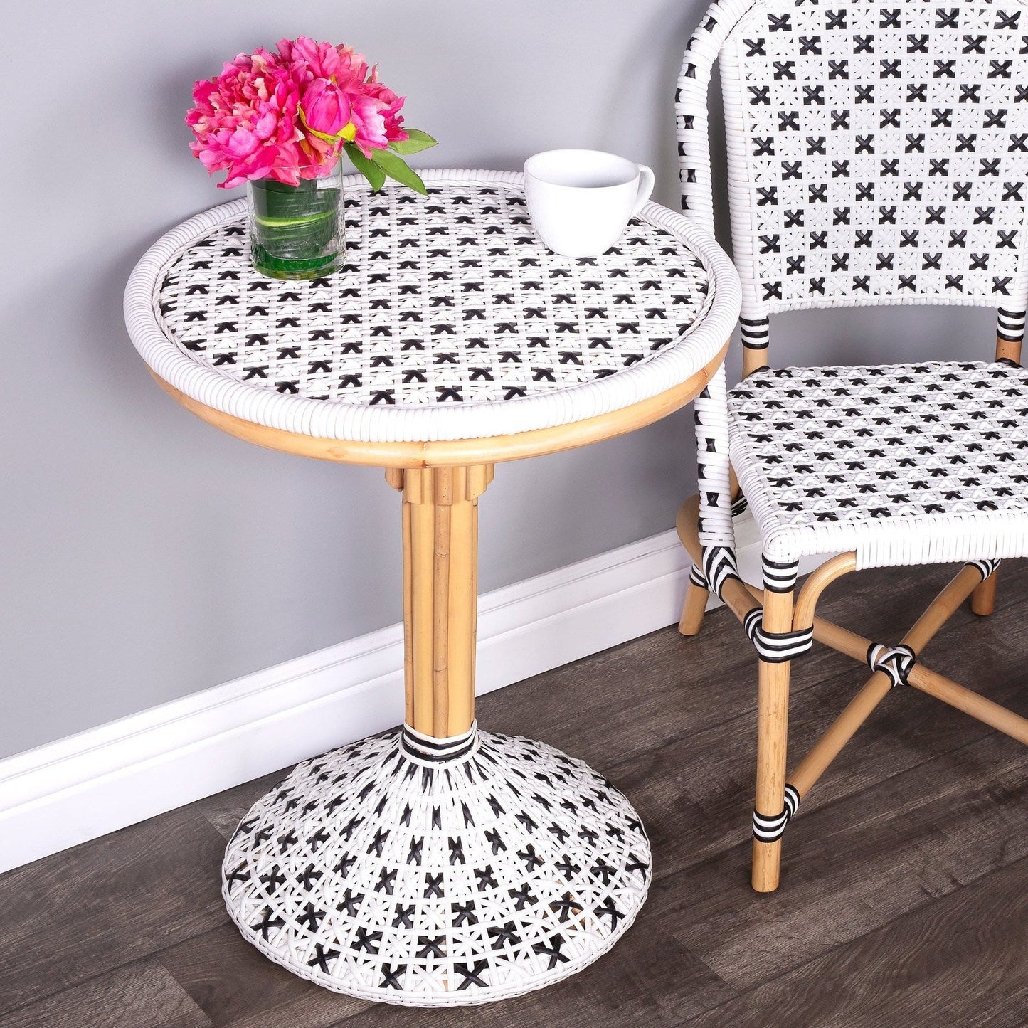 Butler Specialty Company Tenor & Rattan Bistro Table, White - 5400295