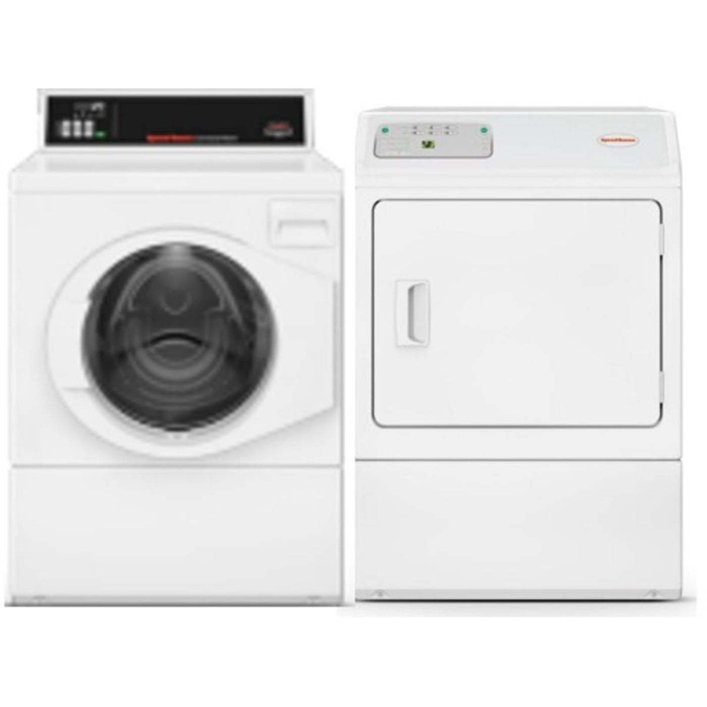 Speed Queen SFNNYRSP118TW01 27 Inch Commercial Front Load Washer & Speed Queen LDEE5BGS173TW01 27 Inch Electric Dryer - Speed Queen-SFNNYRSP118TW01-LDEE5BGS173TW01