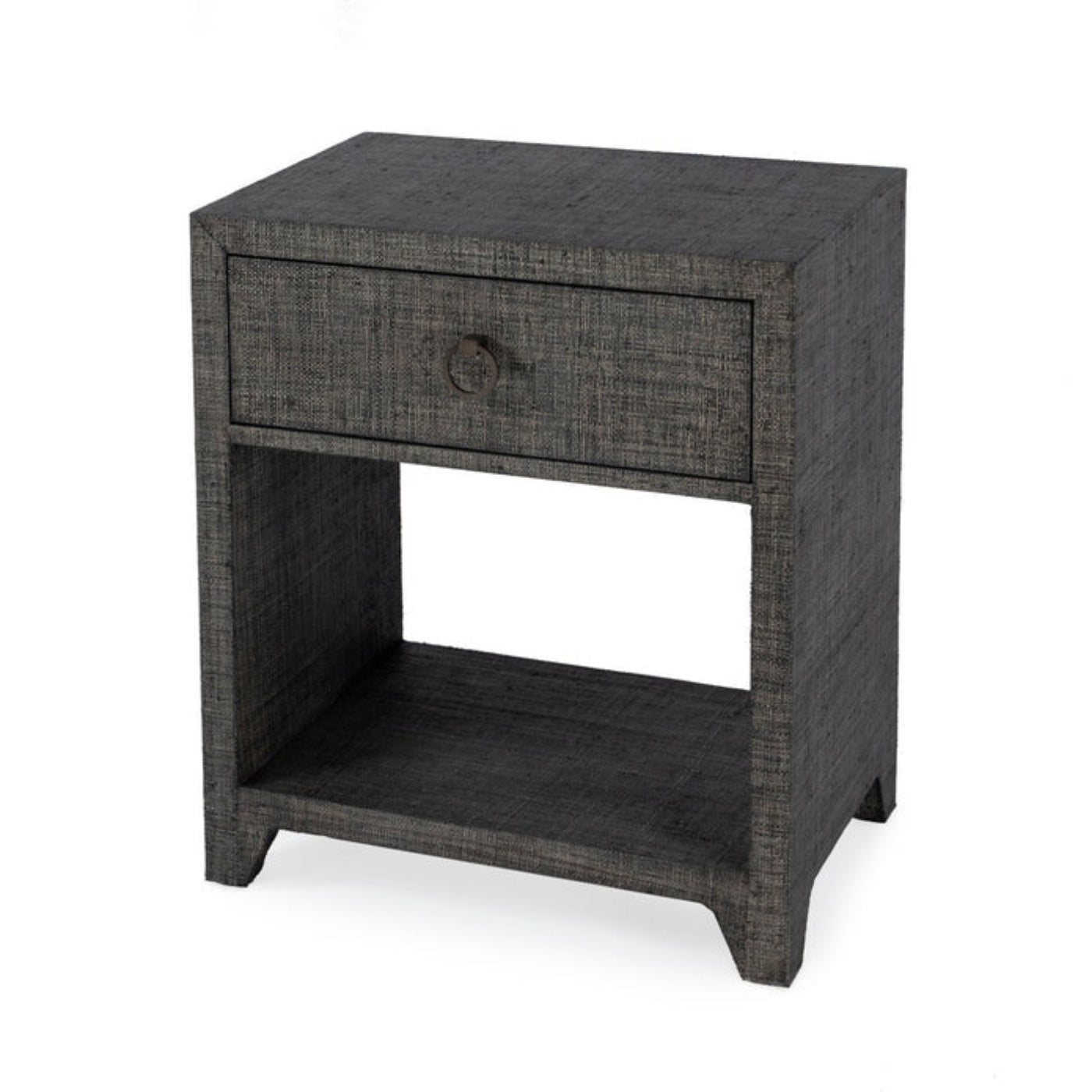 Butler Specialty Company Bar Harbor Raffia 1 Drawer Nightstand, Charcoal - 5669420
