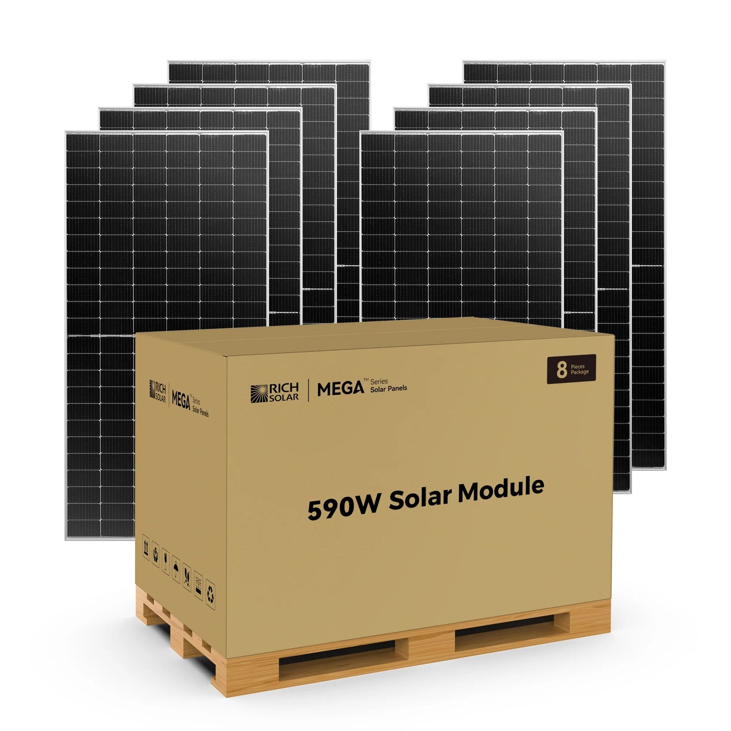 Rich Solar 590 BIFACIAL | 590 Watt Bifacial Solar Panel | Premium Grid-tie or Off-grid Solar Panel for Residential, Commercial, Agriculture - RS-M590BF-8