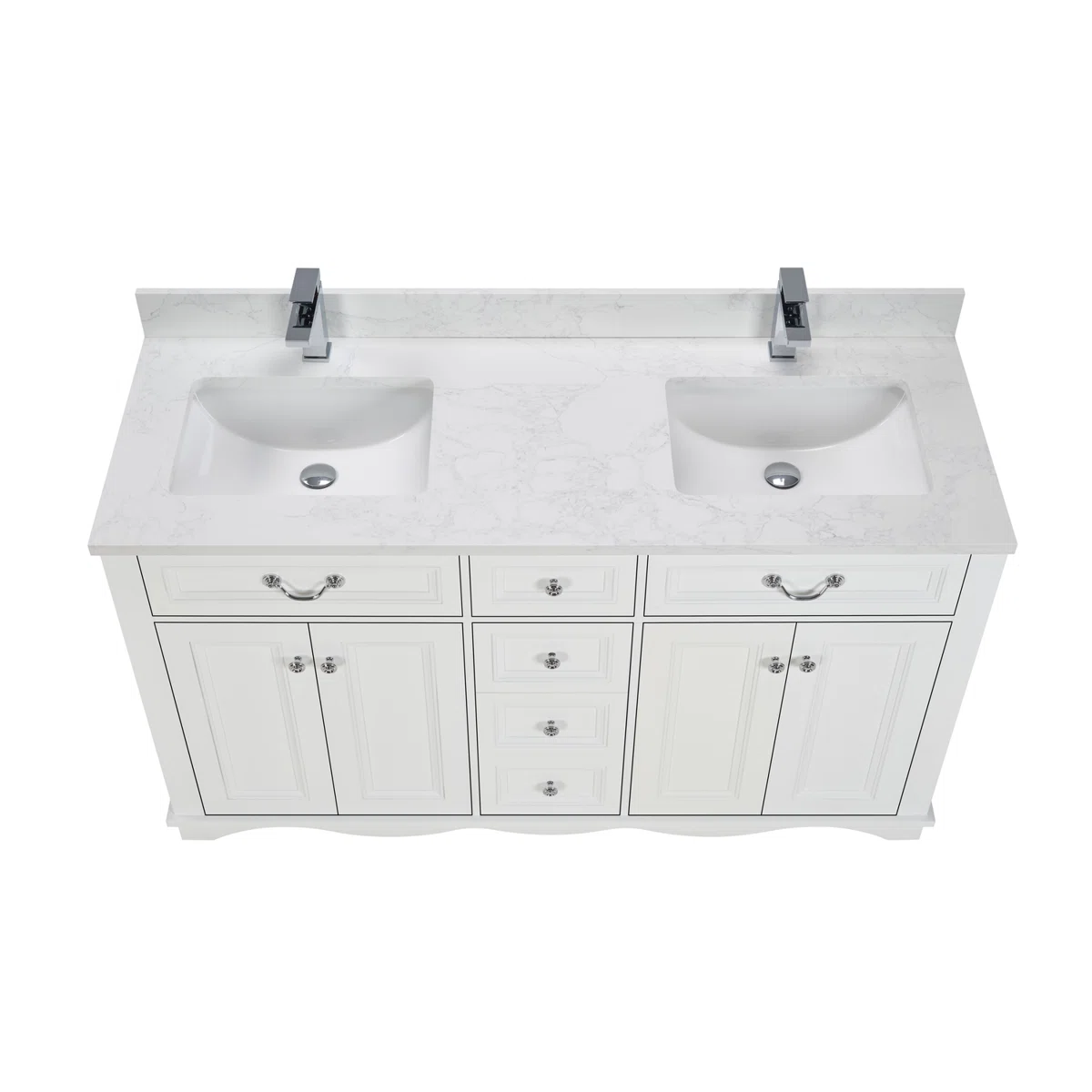 60" Solid Wood Sink Vanity With 1' Artificial Stone Top