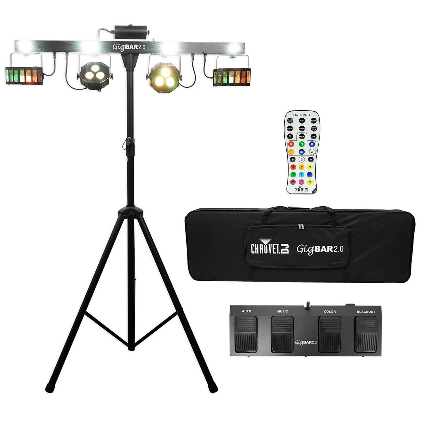 CHAUVET DJ 4-in-1 LED GigBAR 2.0 Light FX System w/ Tripod+Remote+Footswitch+Bag - 70743