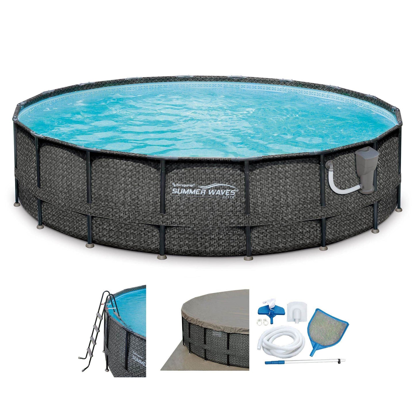Summer Waves Elite 20ftx48in Above Ground Frame Swimming Pool Set w/ Pump - 242947