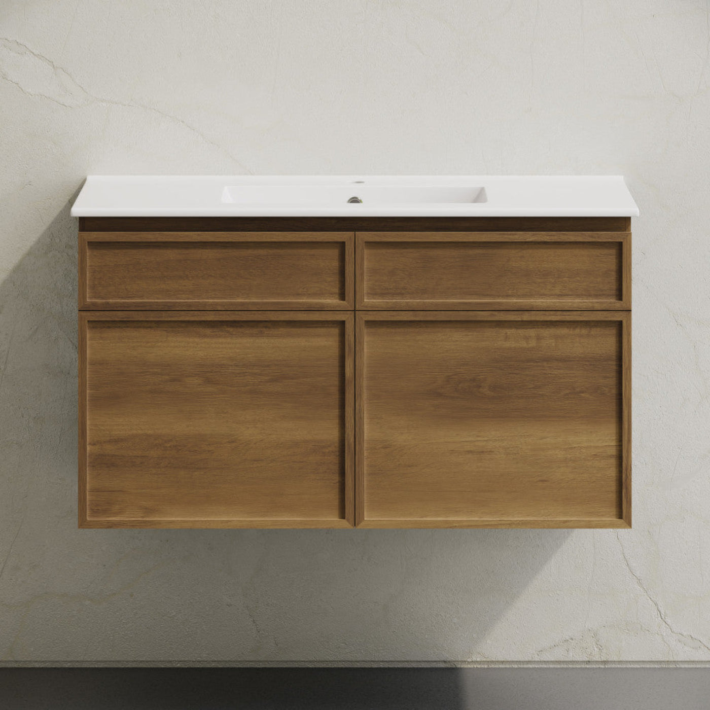 Swiss Madison St. Tropez 36" Wall-Mounted Bathroom Vanity in Brown Oak with Sink Top - SM-BV0829BO