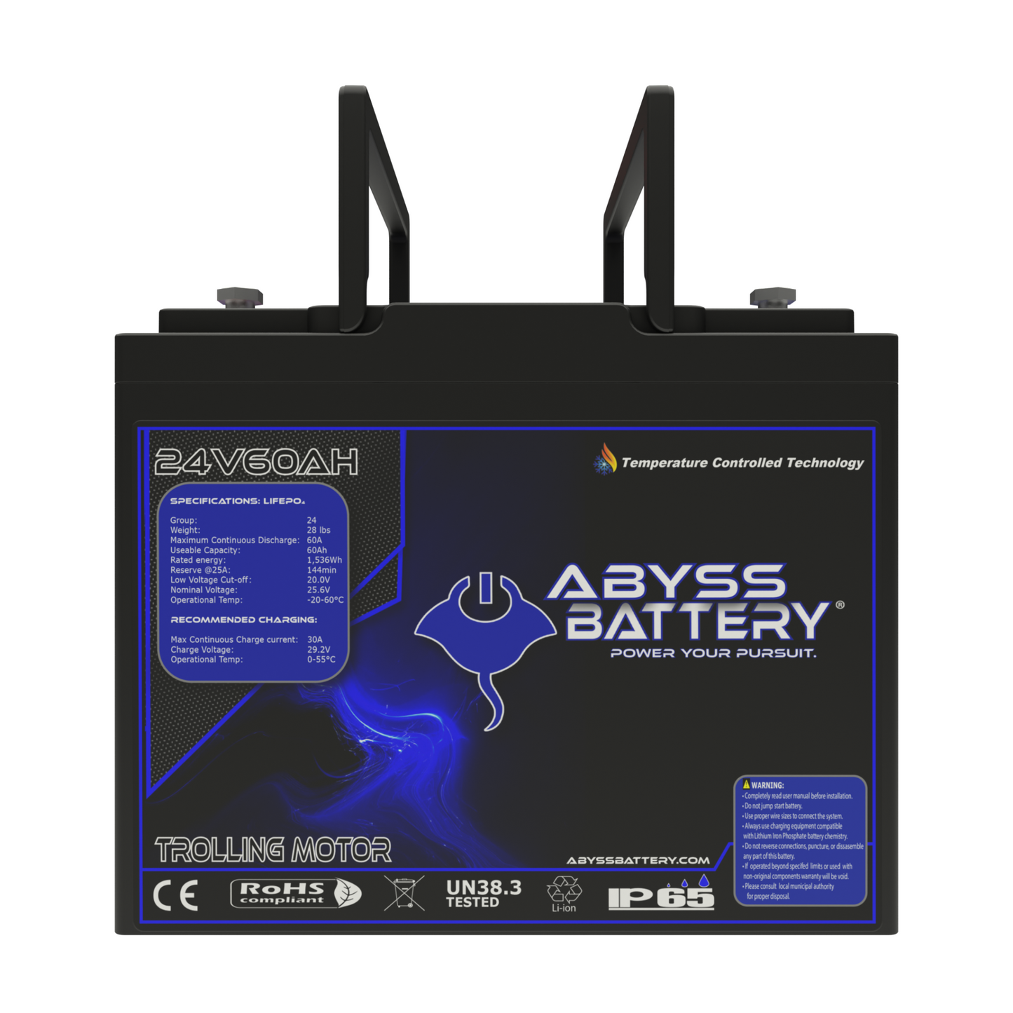 Abyss Battery 24V 60Ah Lithium Trolling Motor Battery - AB-24V60-BT
