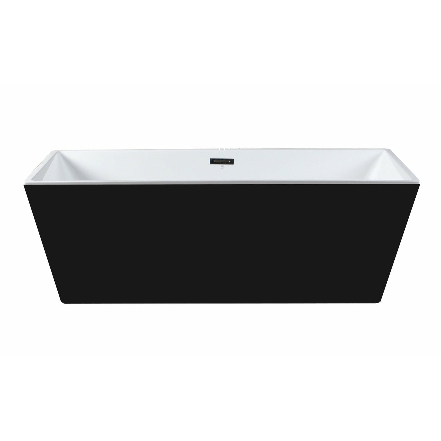 ALFI 59-Inch Rectangular Black & White Freestanding Acrylic Soaking Bathtub - AB8834