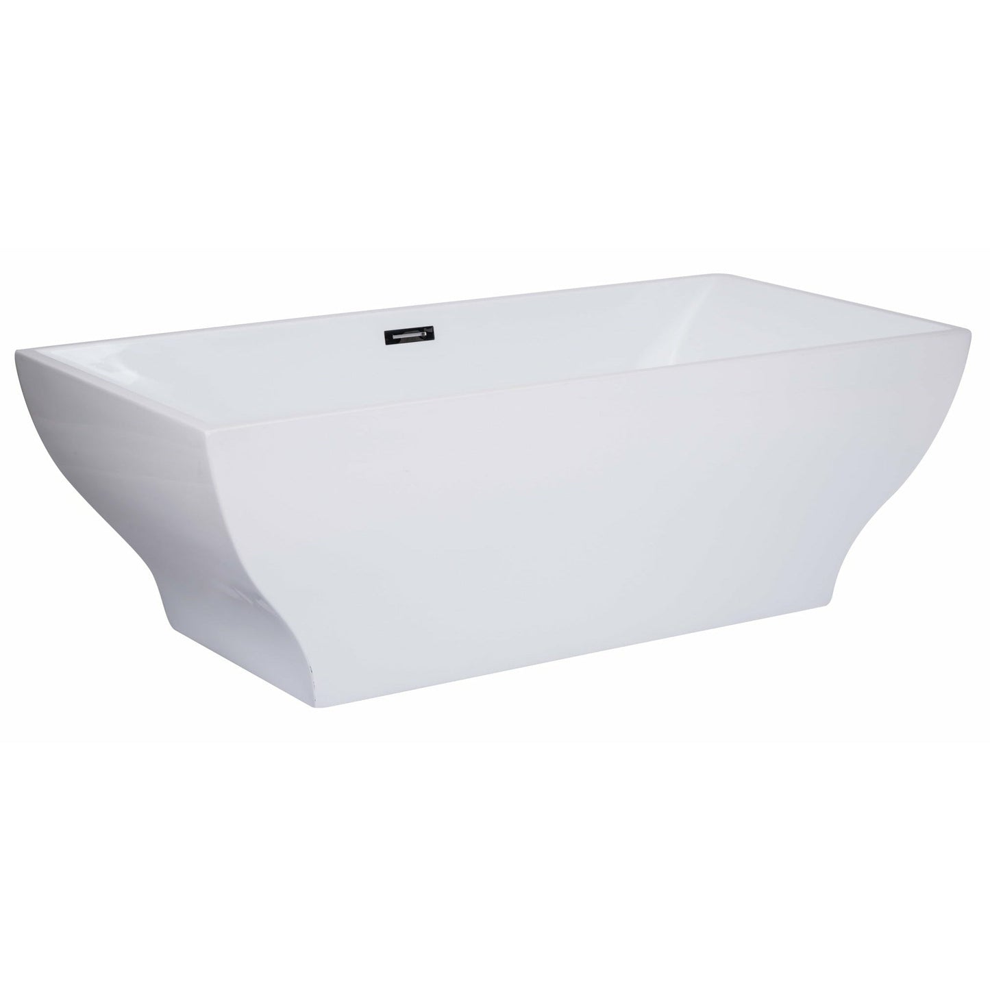 ALFI 67-Inch Rectangular White Freestanding Acrylic Soaking Bathtub - AB8840
