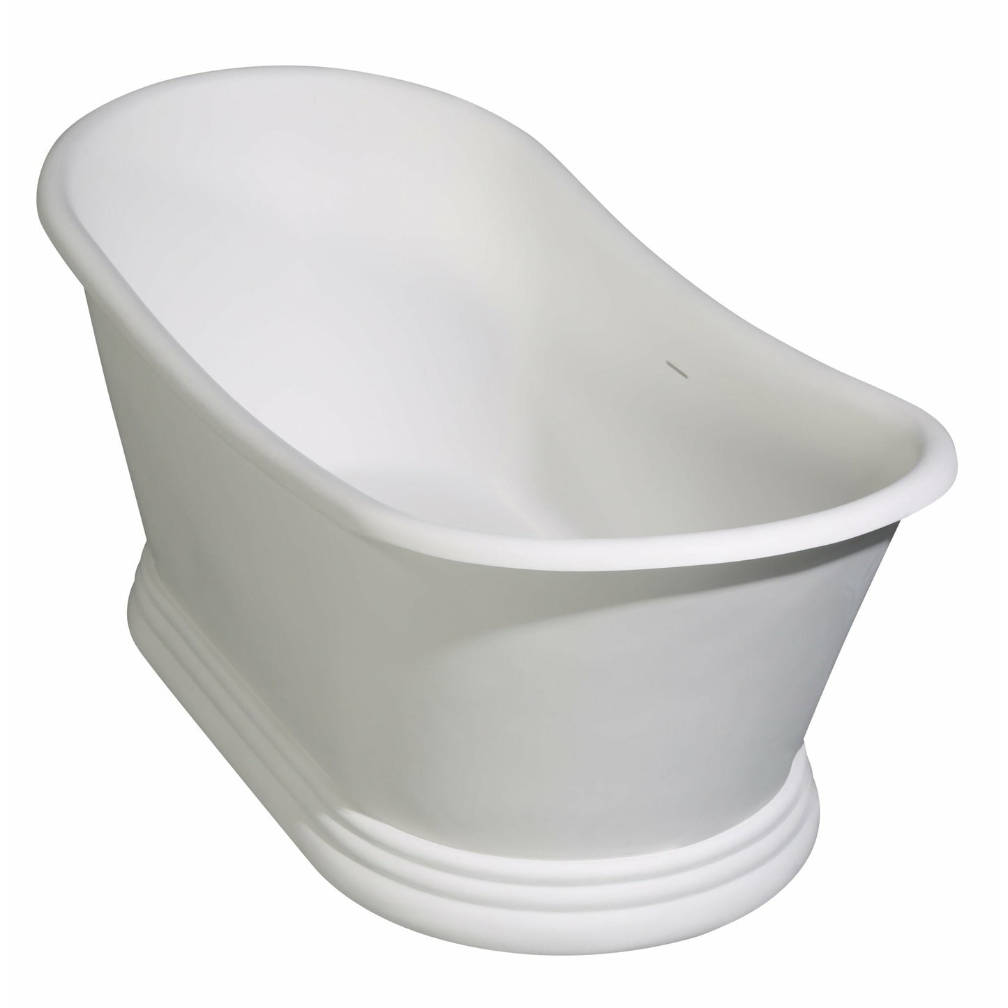 ALFI 67-Inch White Matte Solid Surface Freestanding Resin Soaking Pedestal Bathtub - AB9950