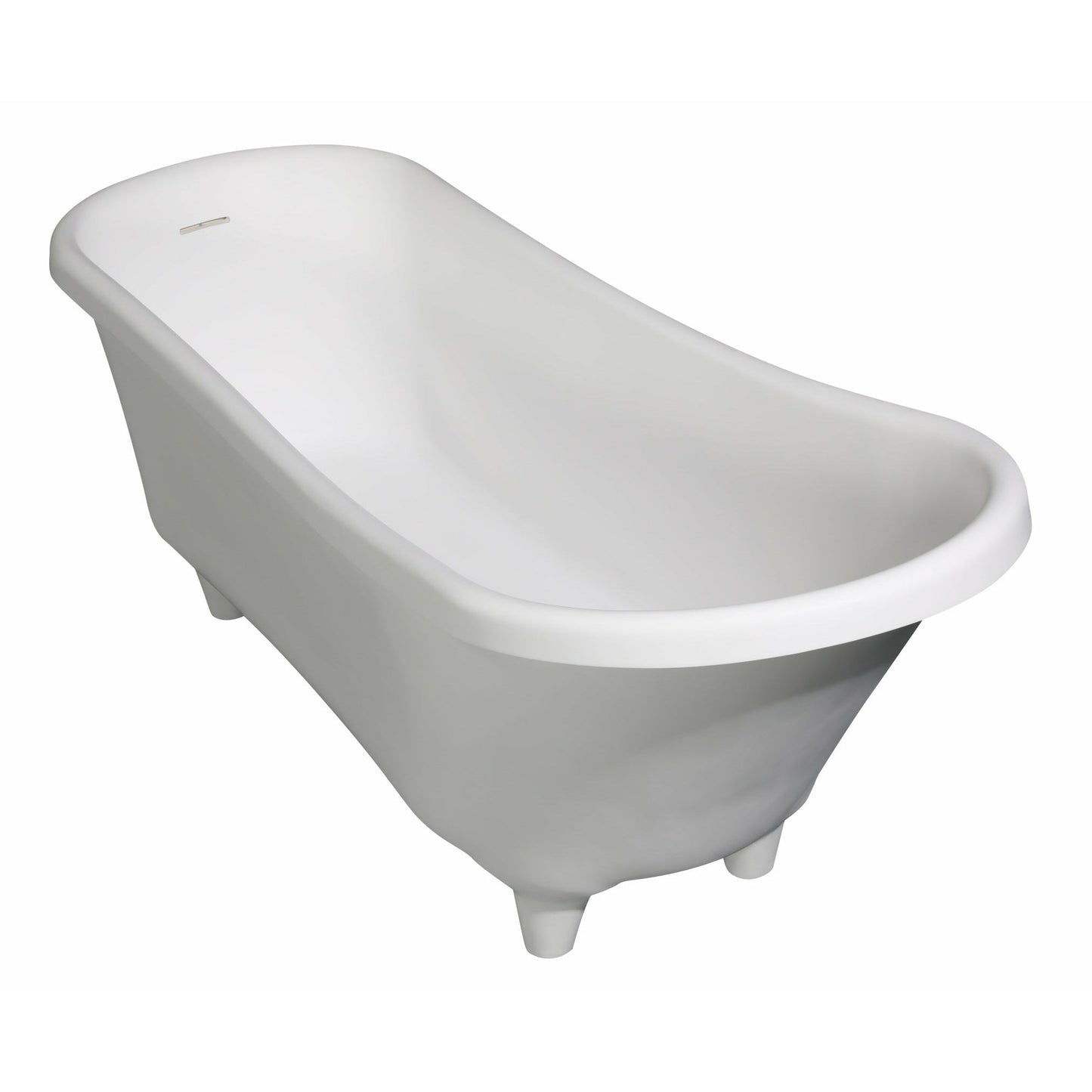 ALFI 68-Inch White Matte Solid Surface Freestanding Resin Soaking Clawfoot Bathtub - AB9960