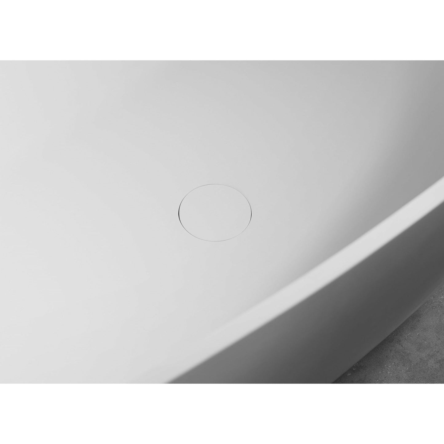 ALFI 59-Inch Oval White Solid Surface Freestanding Resin Soaking Bathtub - AB9975