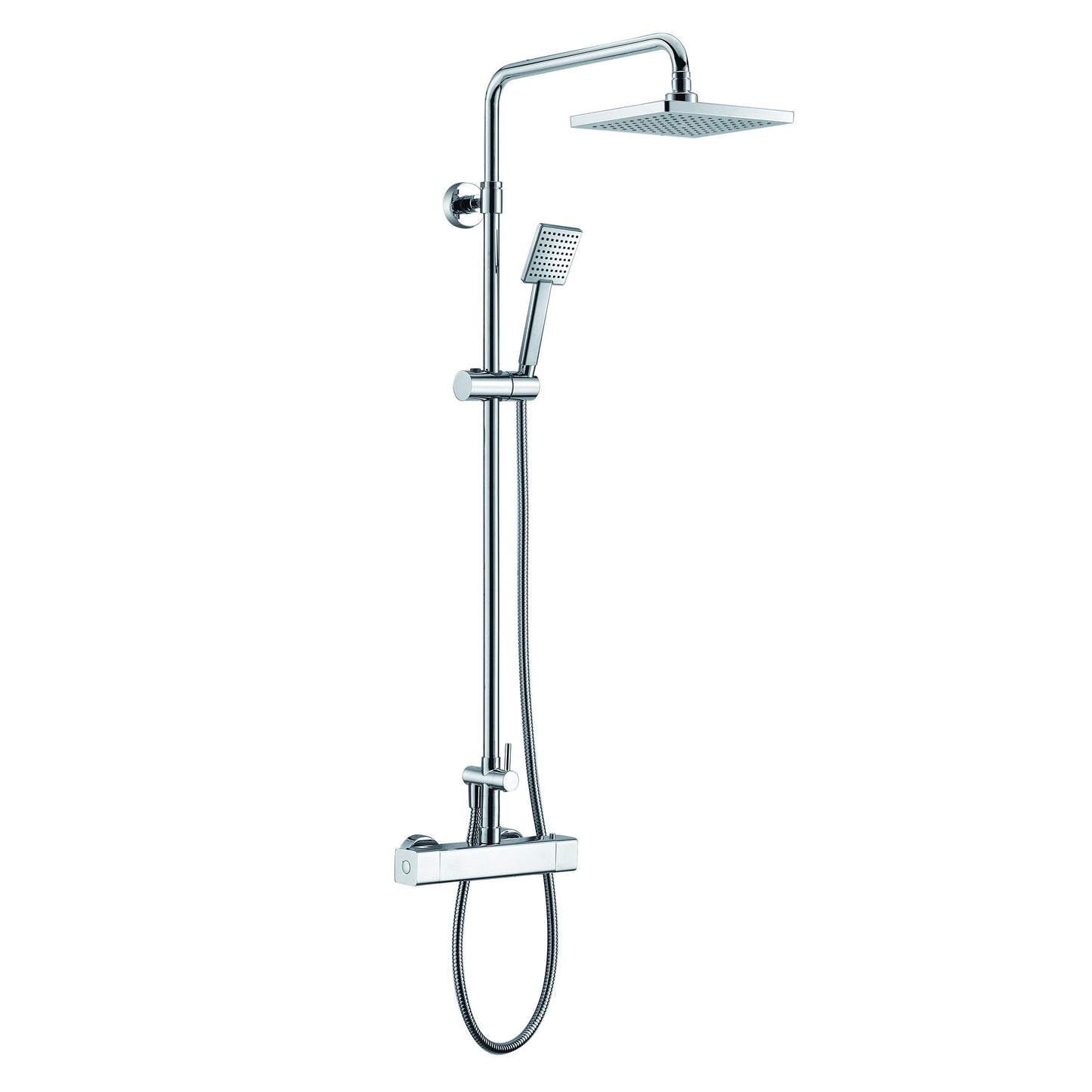 ALFI Polished Chrome Square Style Thermostatic Exposed Shower Set - AB2862-PC