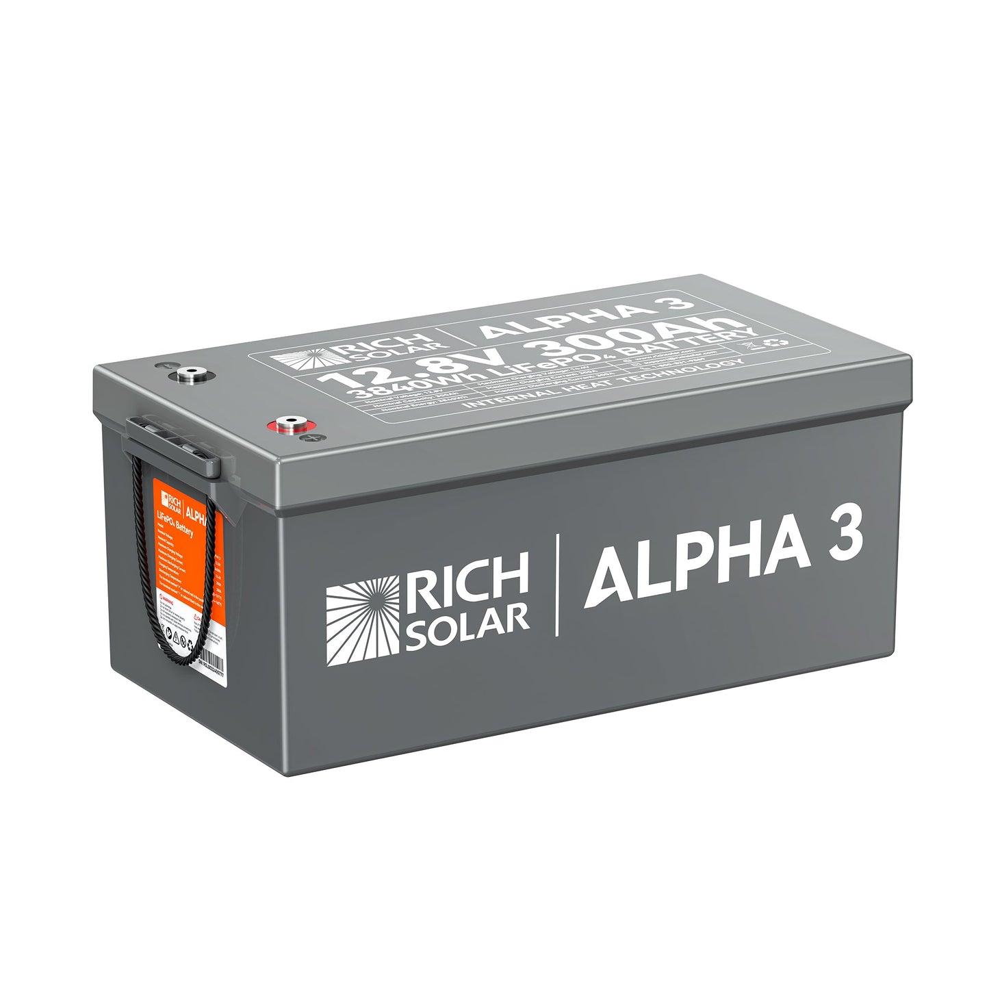 Rich Solar 3 | 12V 300Ah LiFePO4 Battery | 12V Lithium Battery for RVs, Cabins, Off-Grid | 5,000 Lifetime Cycles | Internal Heat Technology | Bluetooth - RS-B123S