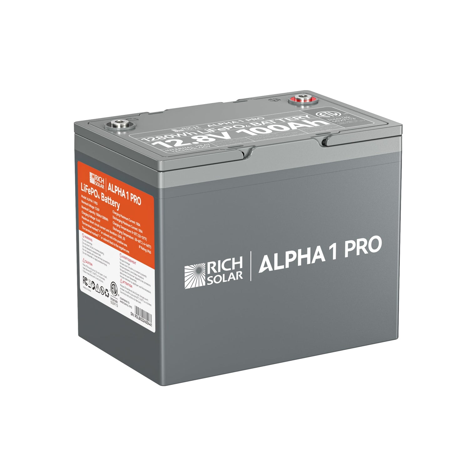Rich Solar 1 PRO | 12V 100Ah LiFePO4 Battery | Premium 12V Lithium Battery for Off-Grid, RVs, Boats | 7,000 Lifetime Cycles | - RS-B121SP