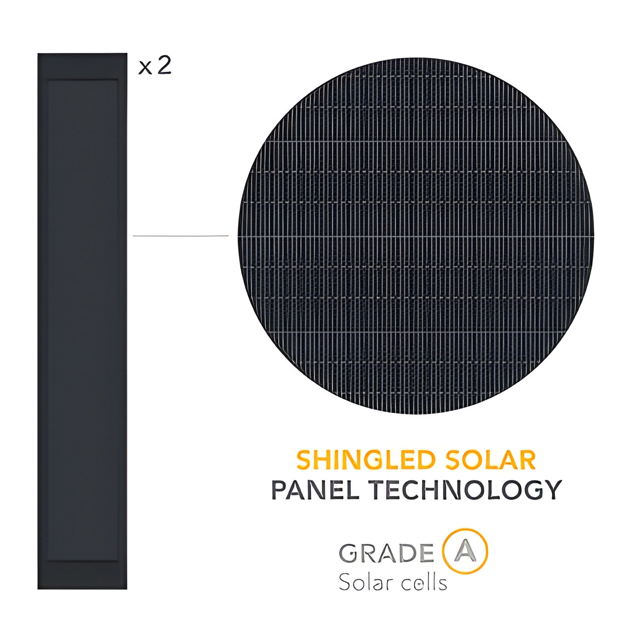 AVS Energy Solar Urban Light 40 Watt 6000 Lumens 5000K Black Housing Pathway Lighting Landscape Light Solar Resistant Bollard - Light - AVS-TOTEM-40W