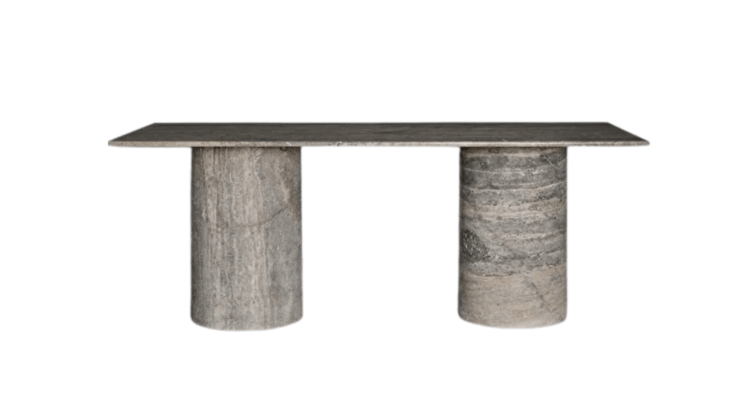 Sutunba Silver Travertine Marble Dining Table