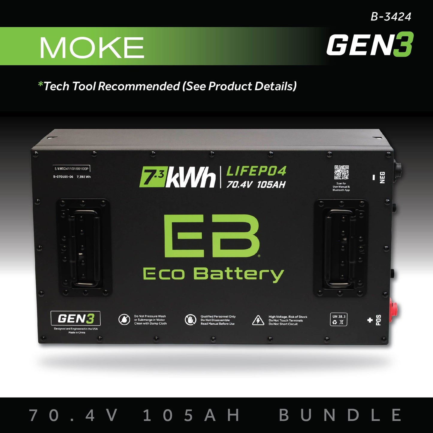 Eco Battery 70V 105AH Battery Bundle / Moke - B-3424