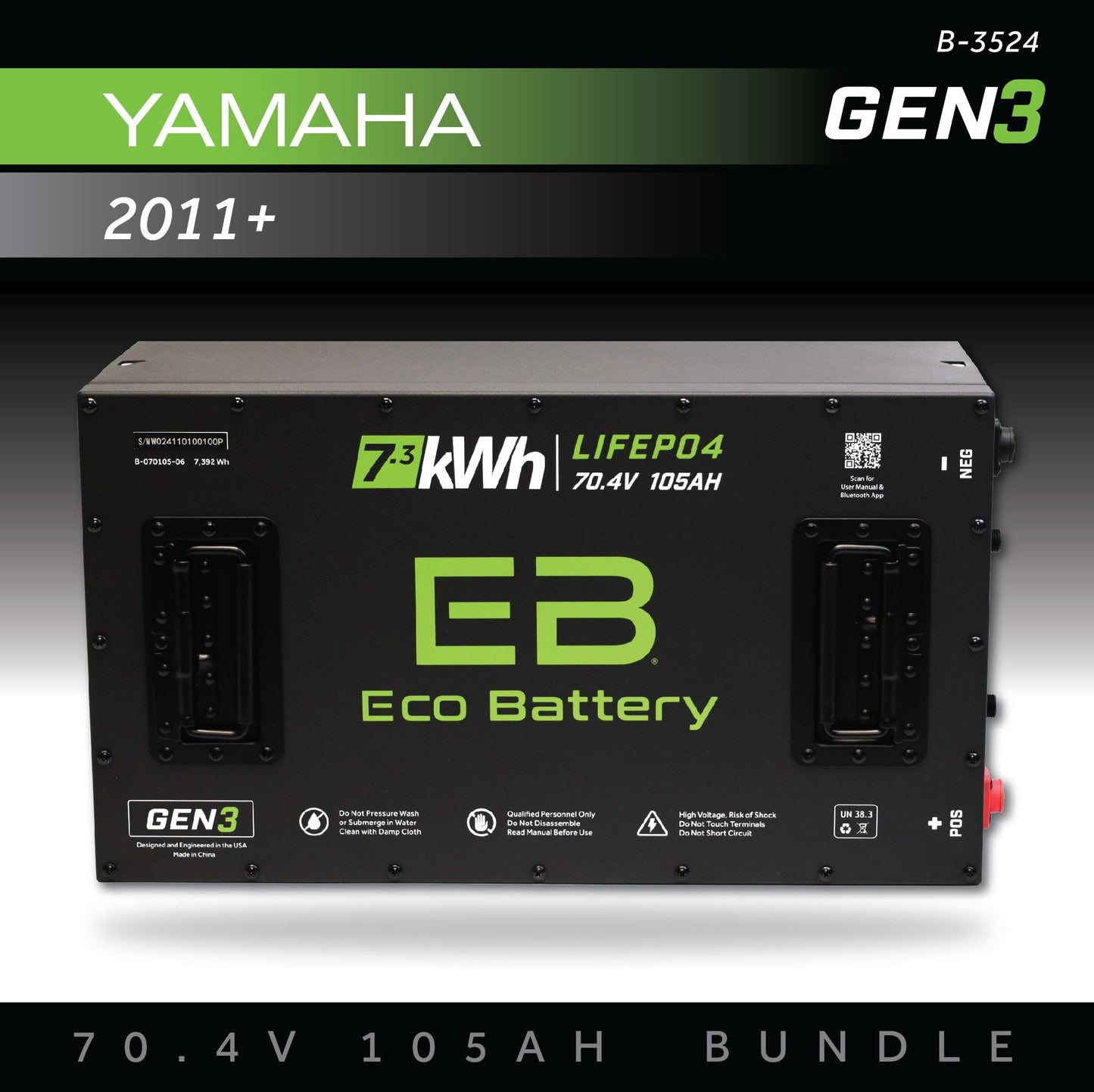 Eco Battery 70V 105AH Battery Bundle / Yamaha Drive 1 & 2 / 2011 - B-3524