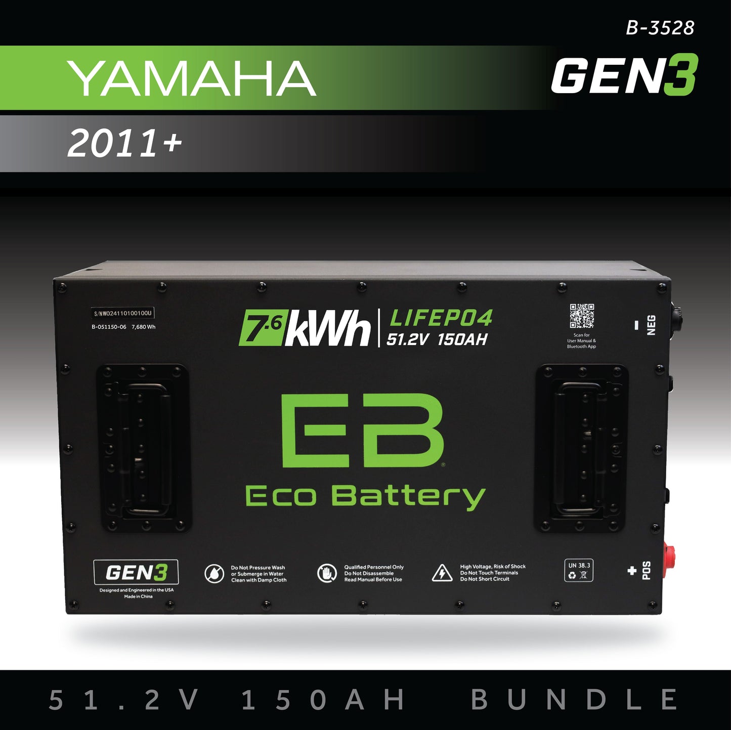 Eco Battery 51V 150AH Battery Bundle / Yamaha Drive / 2011+ - B-3528
