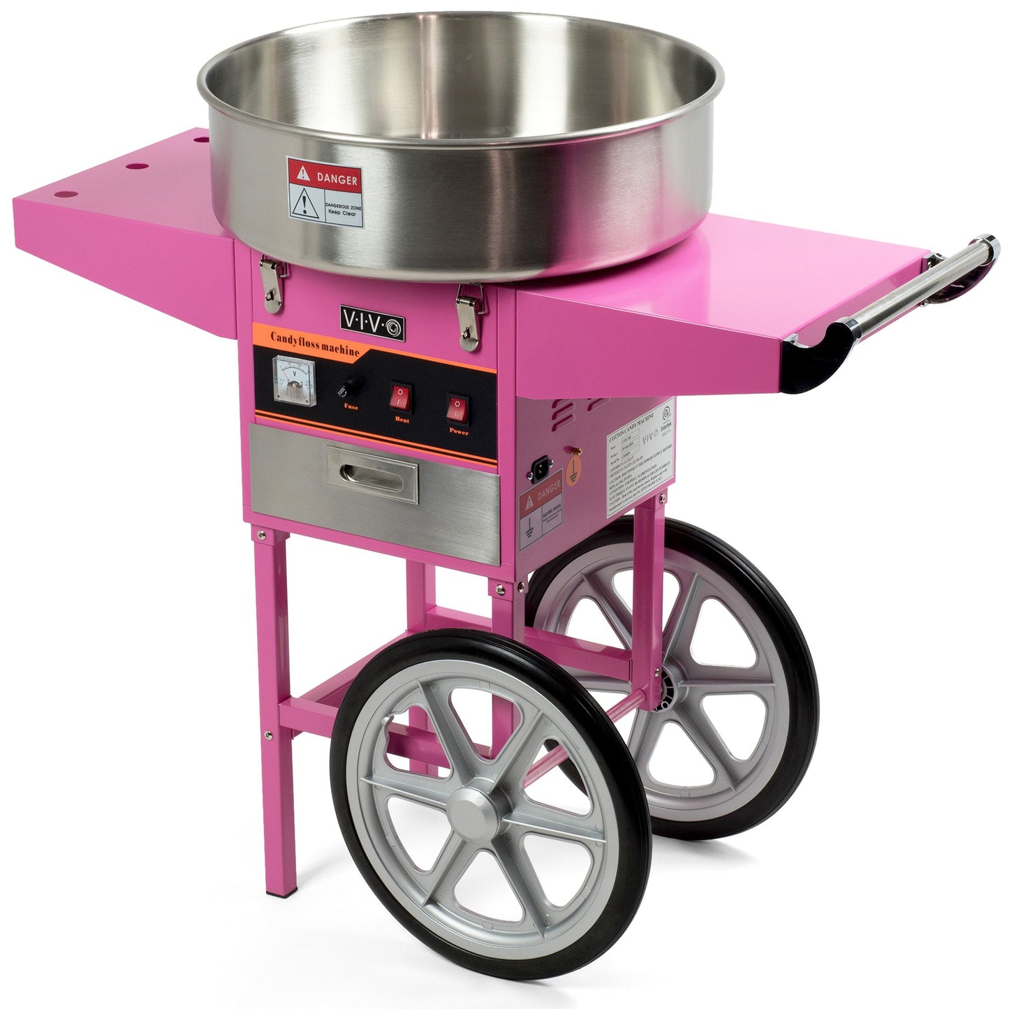 VIVO Electric Commercial Cotton Candy Machine with Cart - CANDY-V002