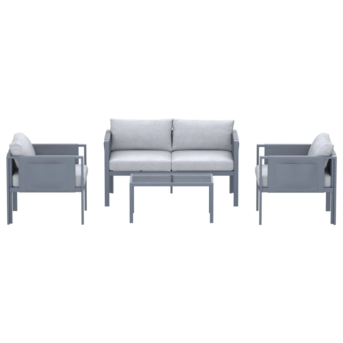 Deko Living 4 Piece Seating Outdoor Gray Sofa and Table Set - COP30014