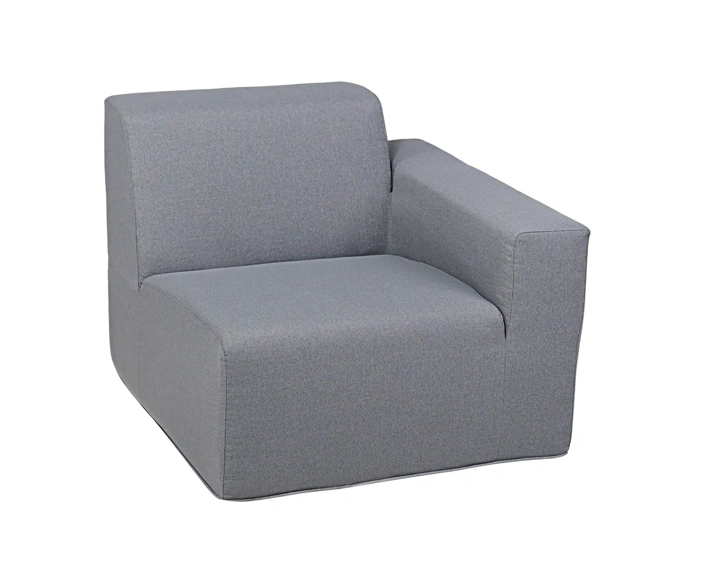 Deko Living 4 Piece Seating Gray Outdoor Compressed Foam Sectional Sofas and Ottoman Set - COP30017