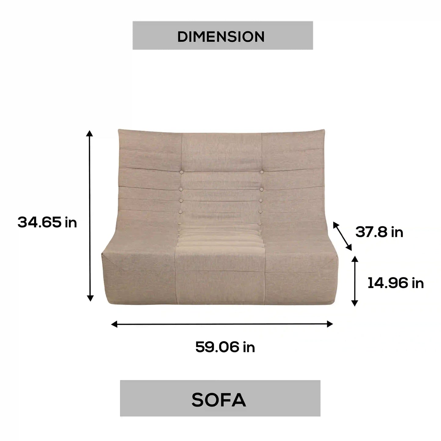 Deko Living Brown Outdoor Compressed Foam Sofa - COP30119SOF