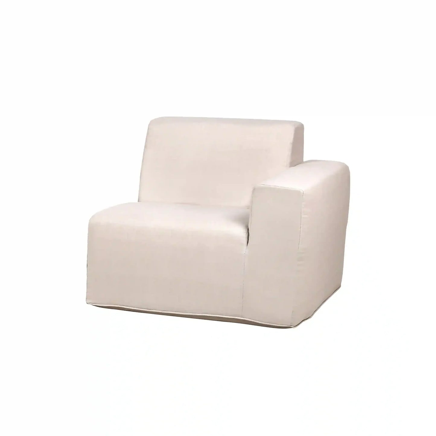 Deko Living 4 Piece Seating Beige Outdoor Compressed Foam Sectional Sofas and Ottoman Set - COP30217