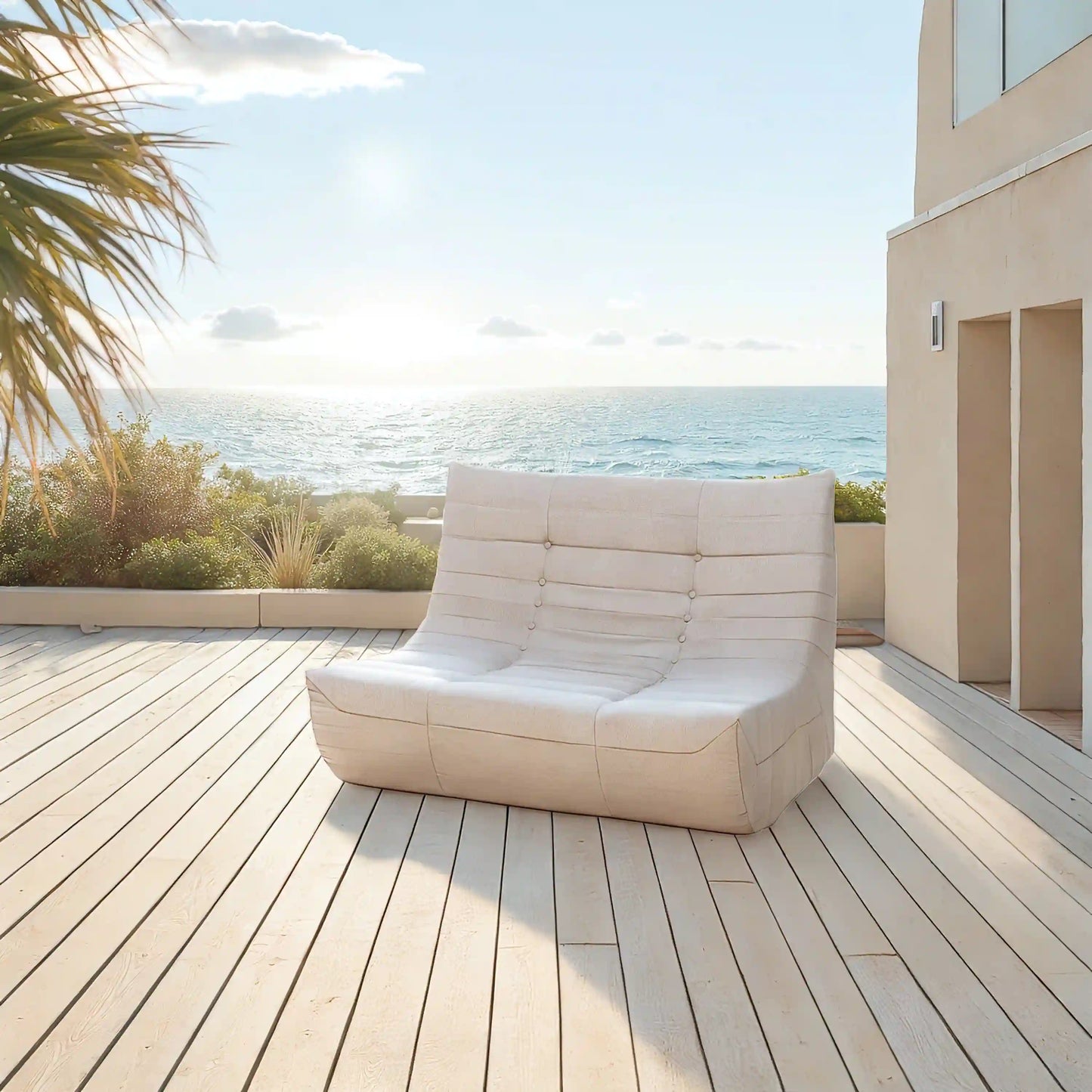Deko Living Beige Outdoor Compressed Foam Sofa - COP30219SOF