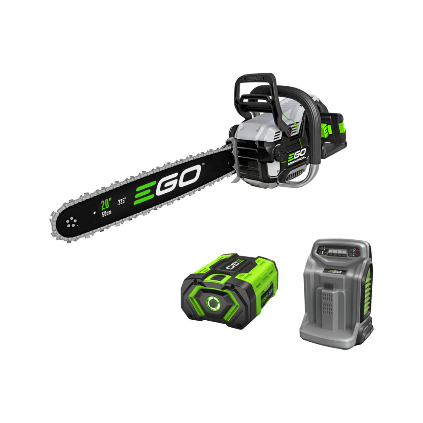 EGO Power+ Commercial 20" Farm & Ranch Chain Saw with 8.0Ah and 550W Charger - CSX5007